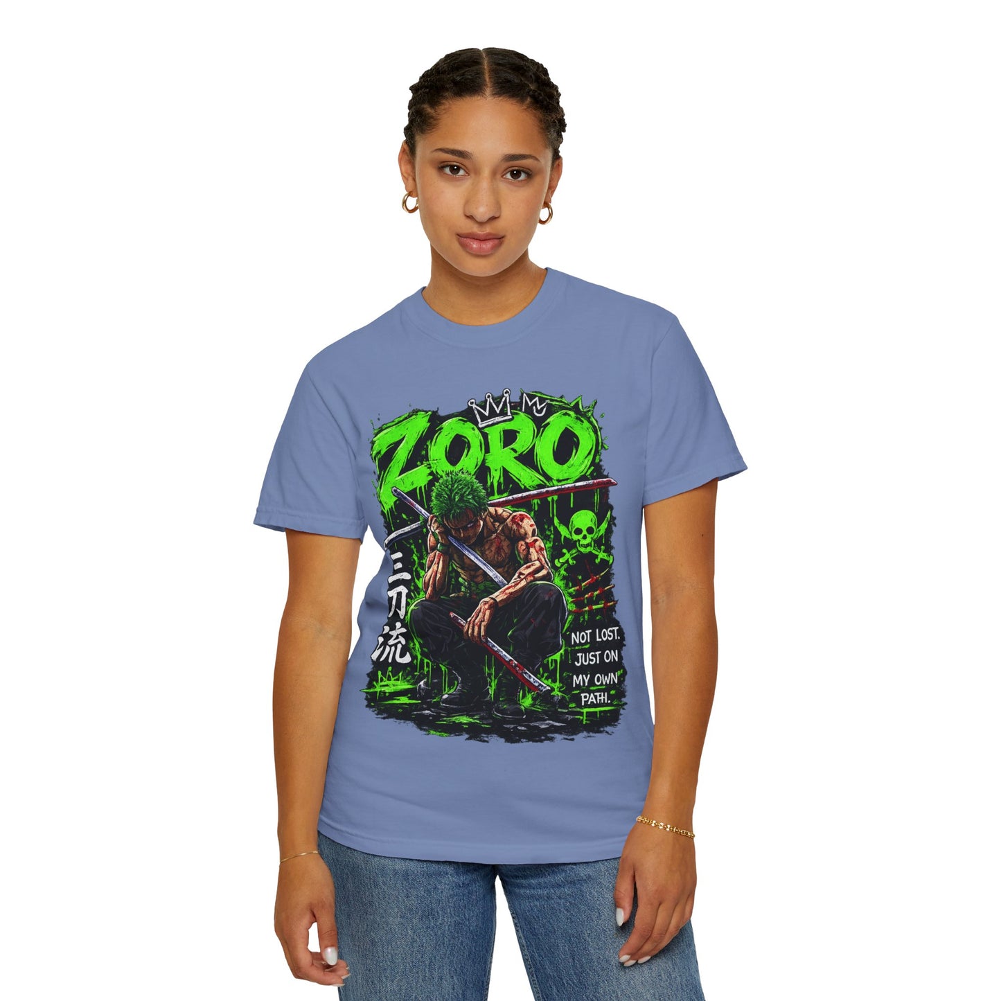 Zoro Anime Graphic T-Shirt — 'Not Lost, Just On My Own Path' Design