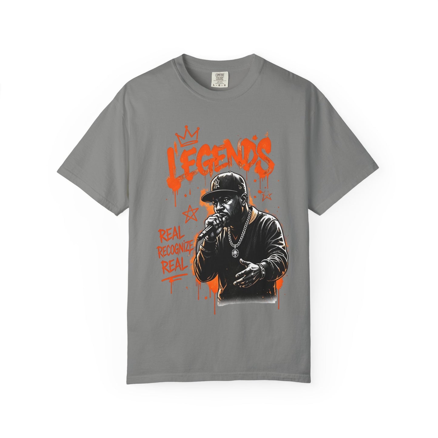 Legend’s Rapper Graphic T-Shirt — “Real Recognize Real” Streetwear Tee