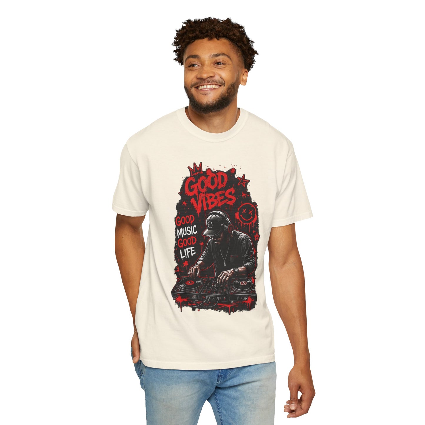 Good Vibes DJ T-Shirt — 'Good Music Good Life' Graphic Tee