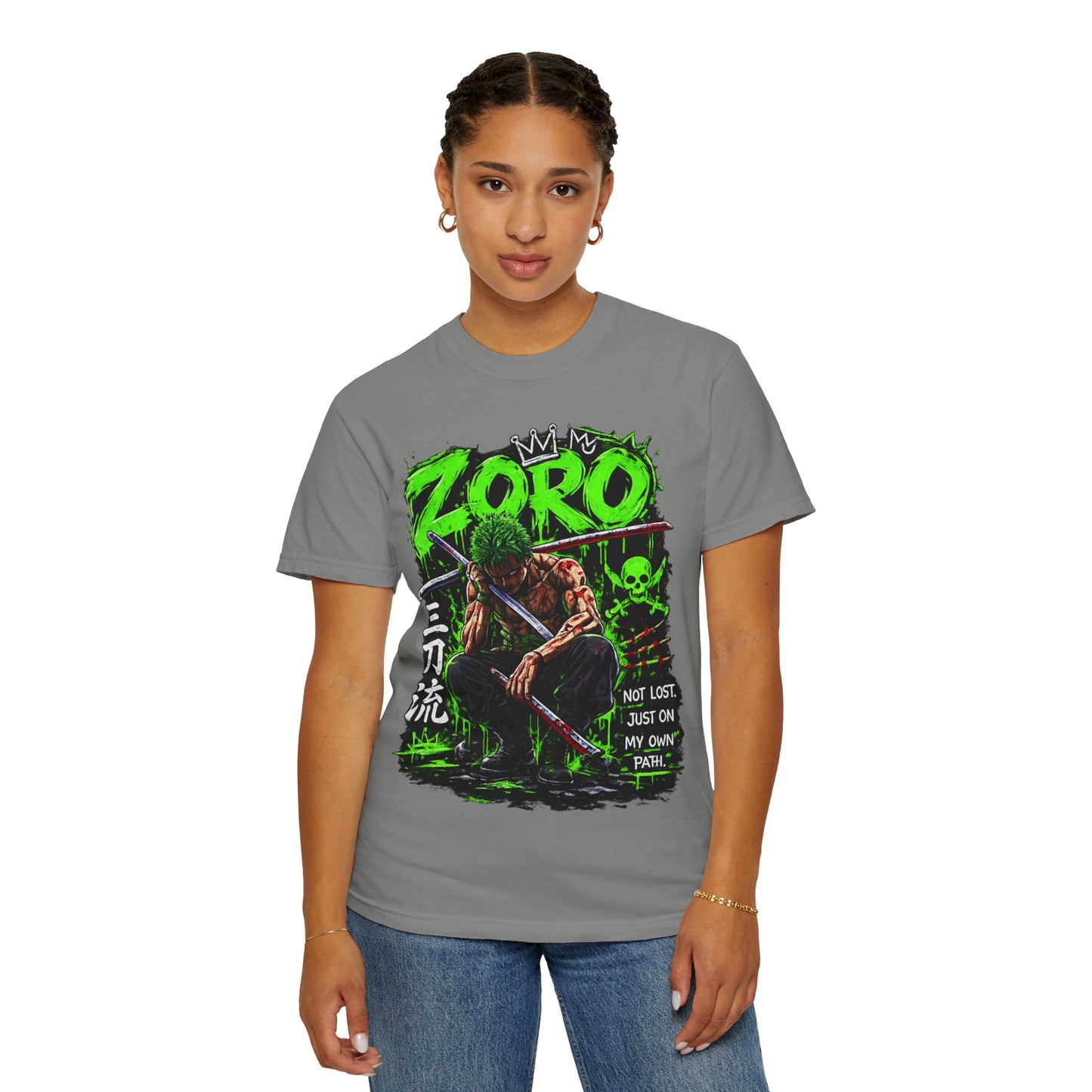 Zoro Anime Graphic T-Shirt — 'Not Lost, Just On My Own Path' Design