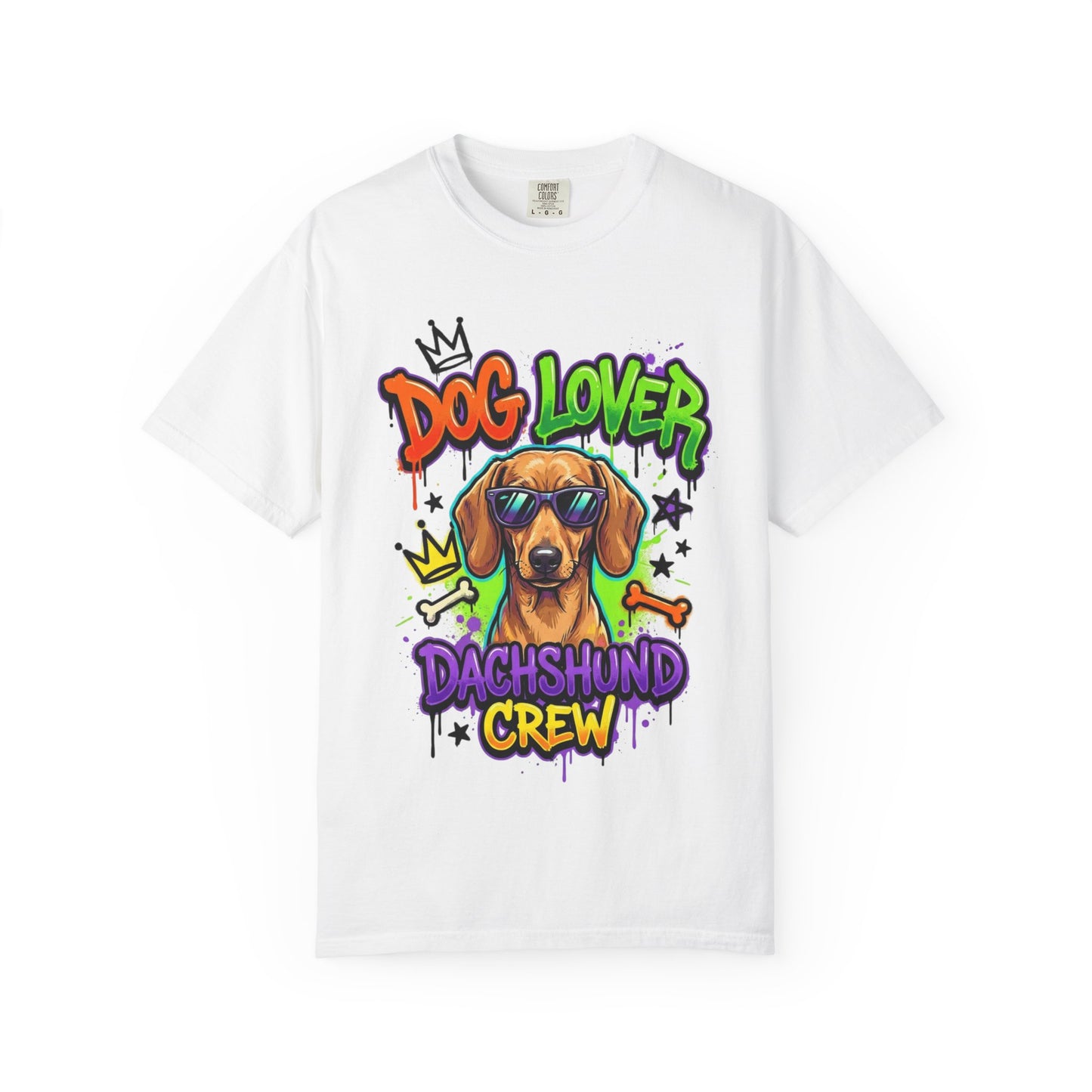 Dachshund Crew Dog Lover T-Shirt — Retro Graffiti Wiener Dog Tee