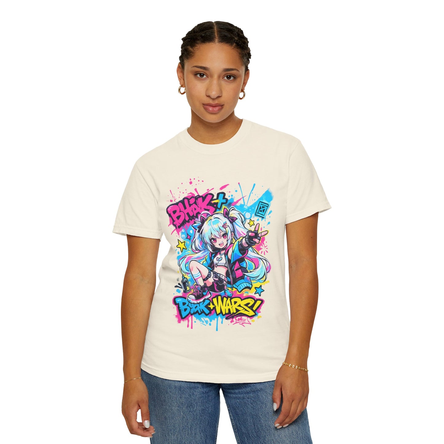 Anime Gamer Girl Graphic T-Shirt — "Blox Wars" Streetwear Tee