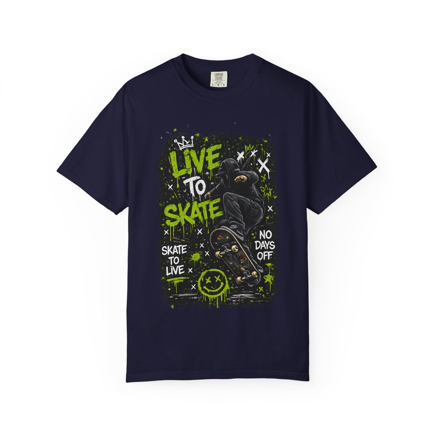 Live to Skate Graphic T-Shirt – Skateboarder Streetwear Tee