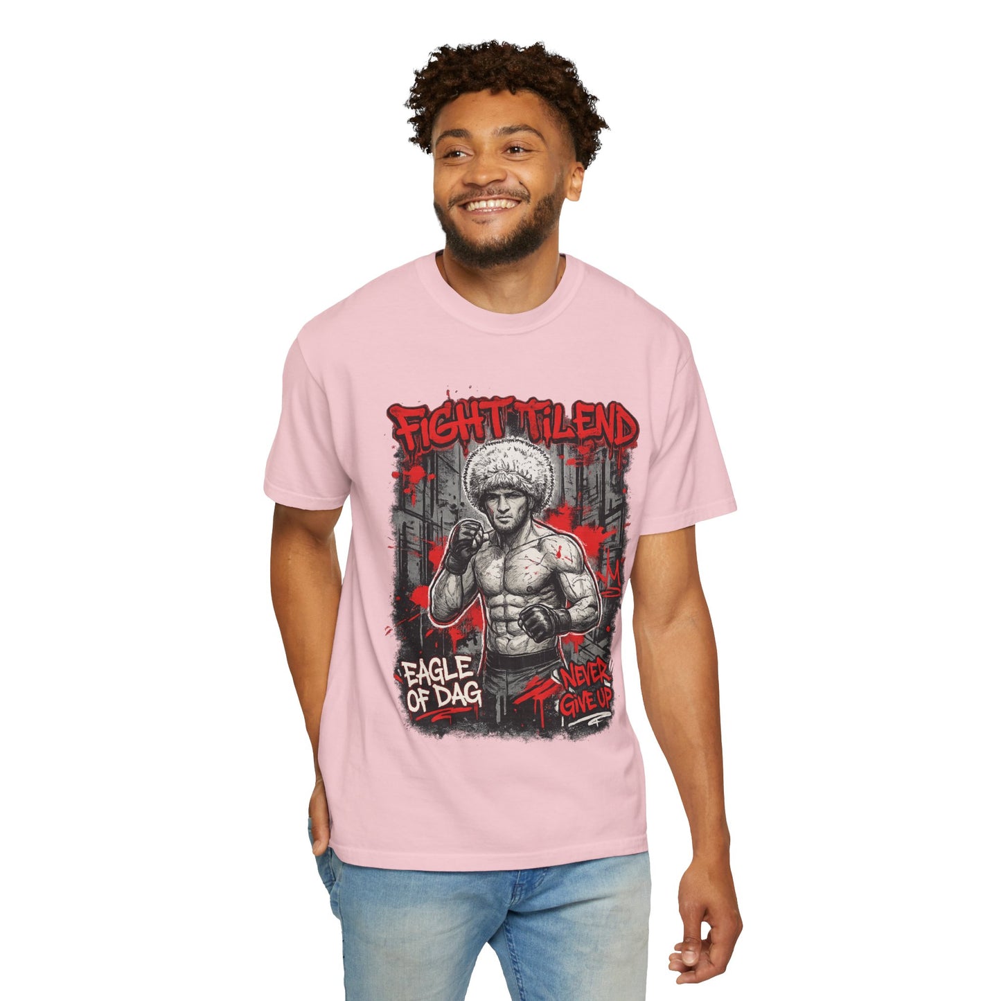 Fight Milend Boxing T-Shirt — "Eagle of Dag" Never Give Up Graphic Tee