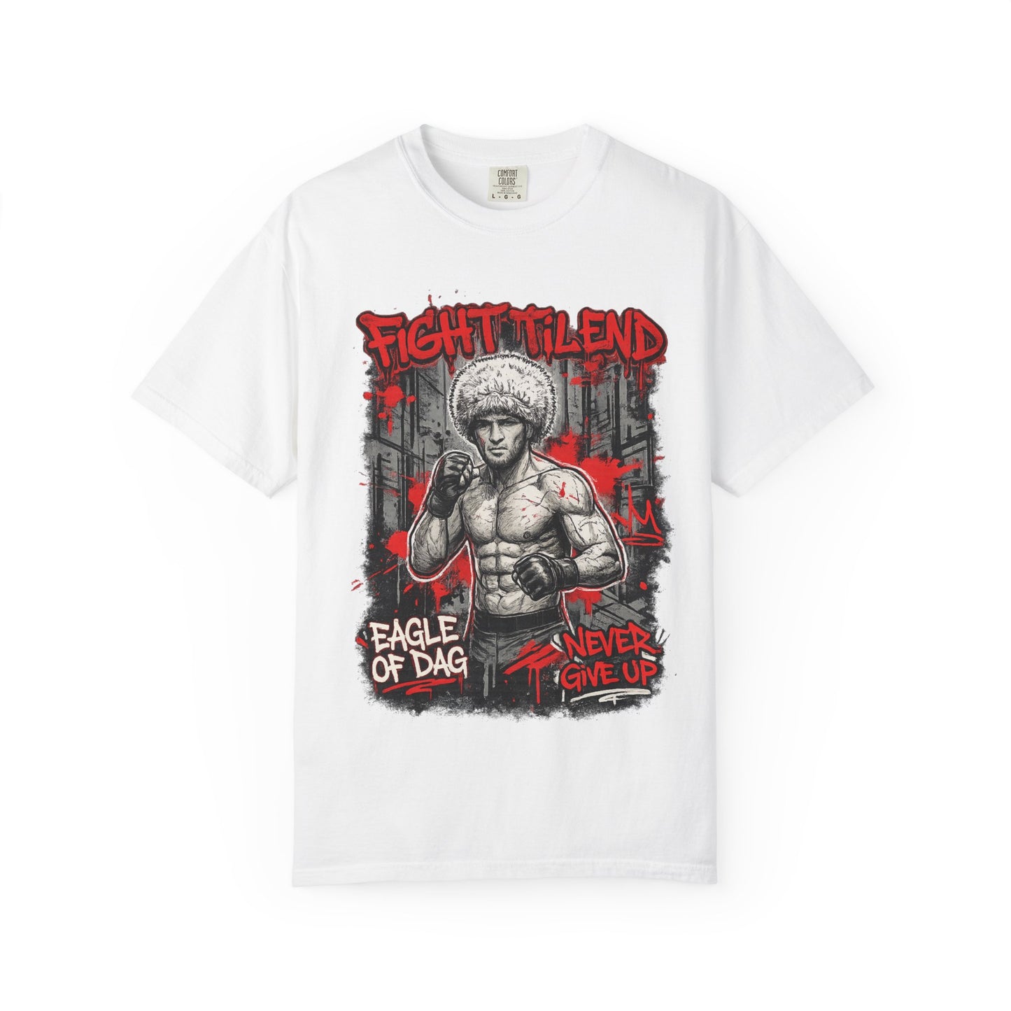 Fight Milend Boxing T-Shirt — "Eagle of Dag" Never Give Up Graphic Tee