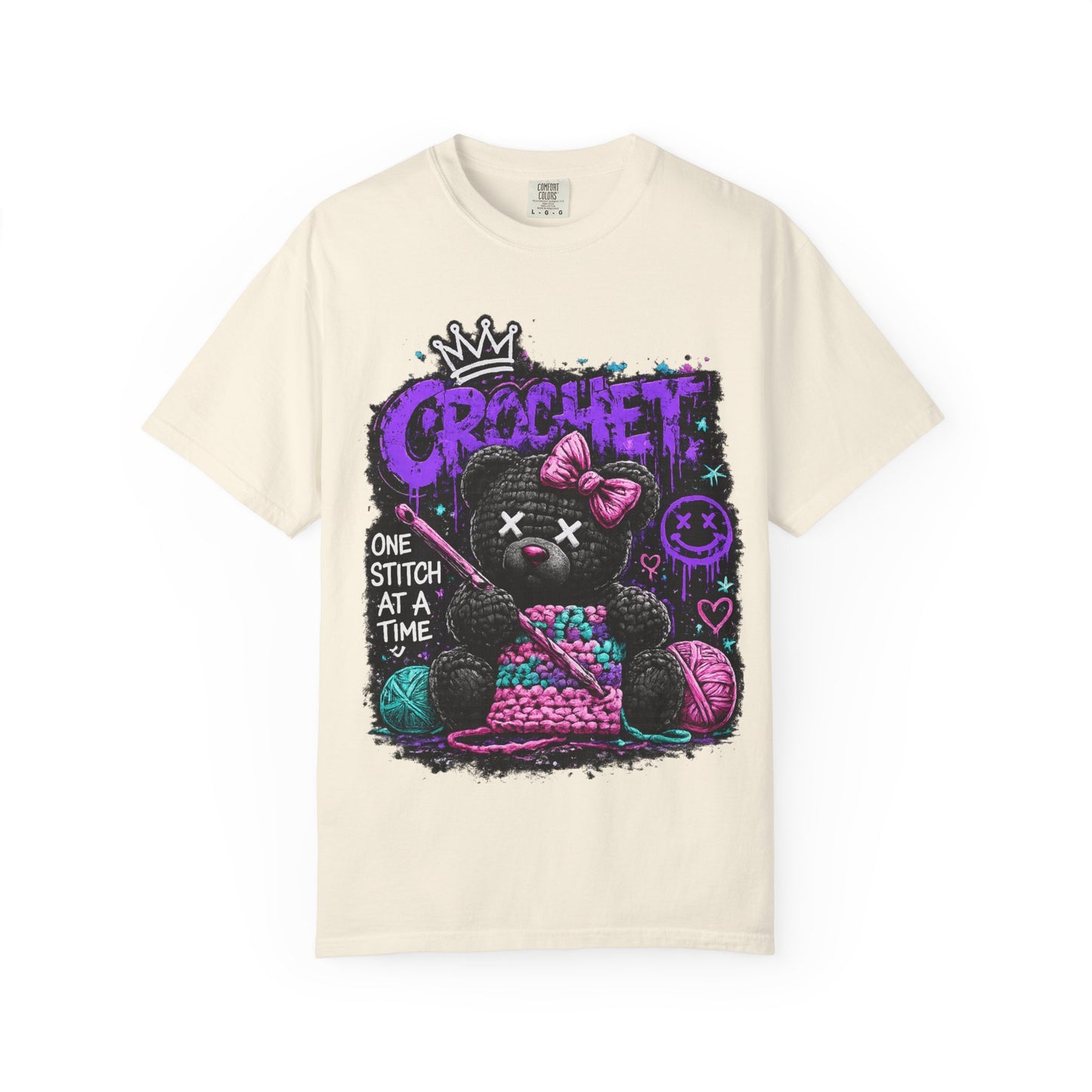 Crochet Voodoo Bear T-Shirt — "One Stitch at a Time" Crochet Graphic Tee