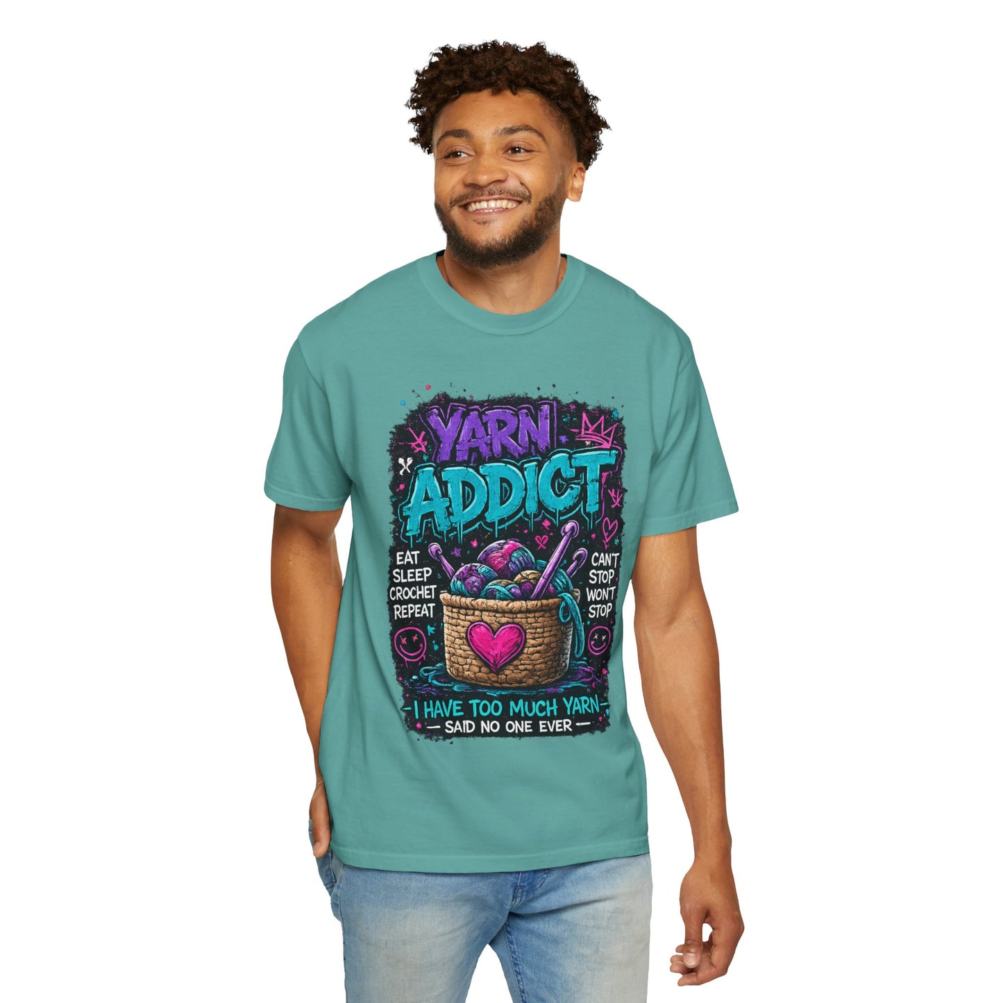 Yarn Addict T-Shirt — Funny Knitting & Crochet Gift Tee