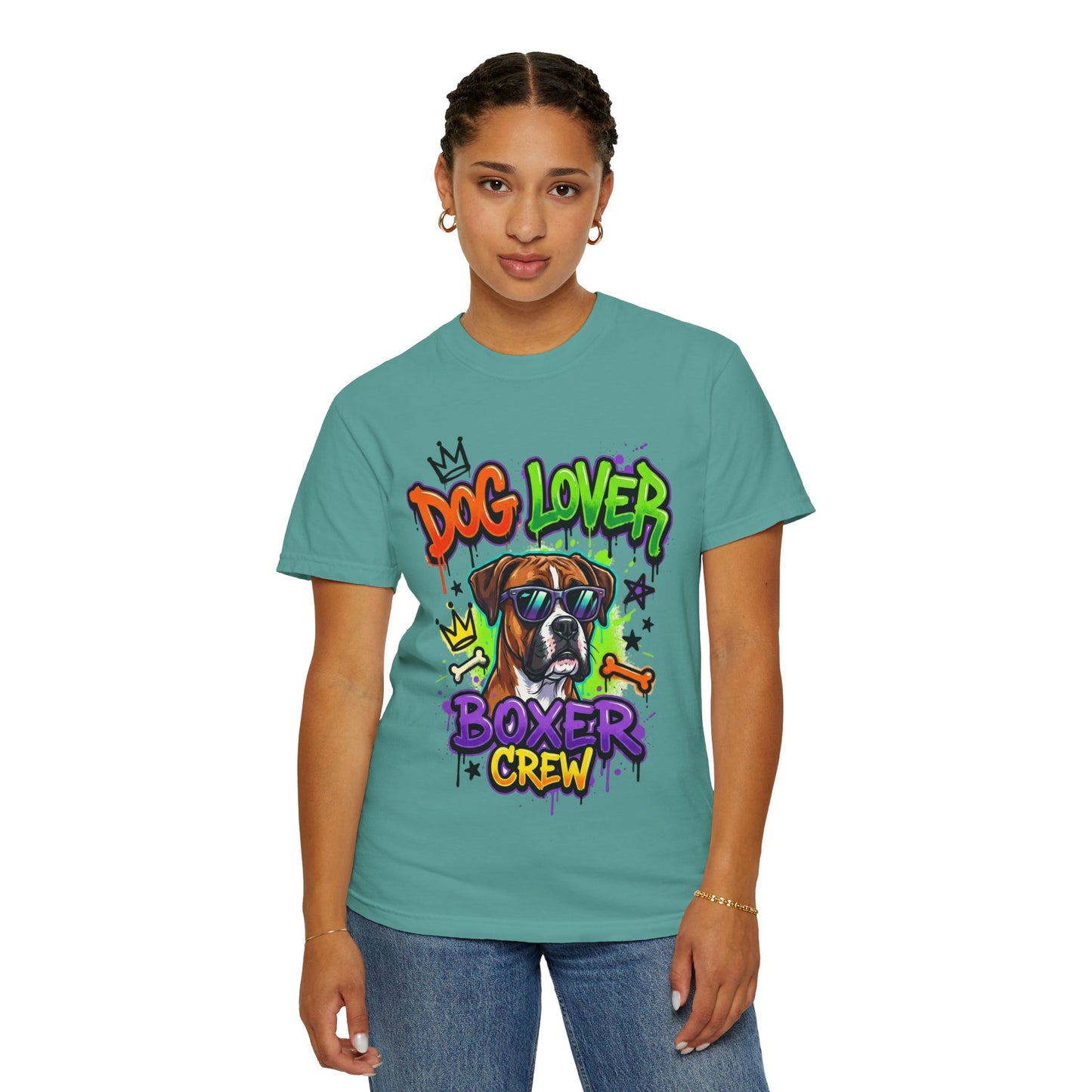 Boxer Crew Dog Lover T-Shirt — Graphic Dog Owner Tee
