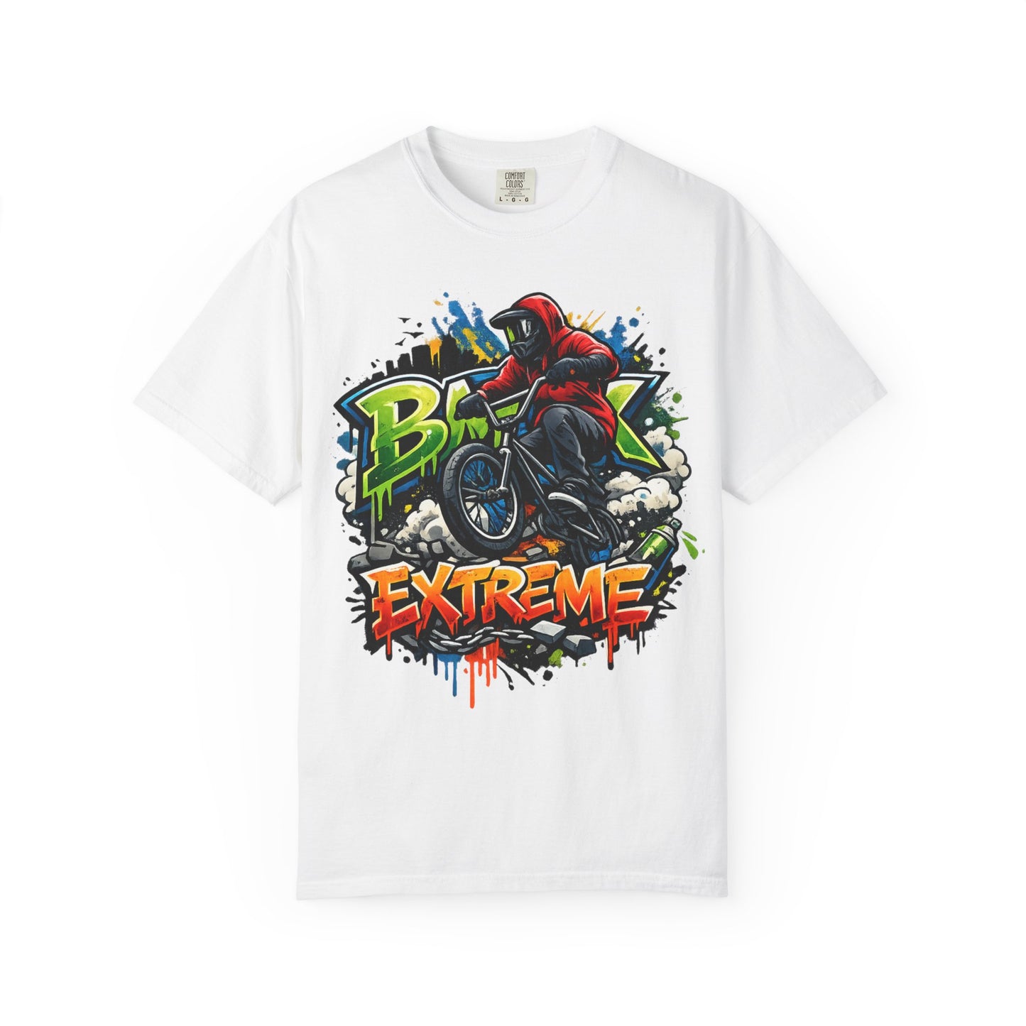 Extreme BMX Rider T-Shirt — Graffiti Stunt Bike Tee