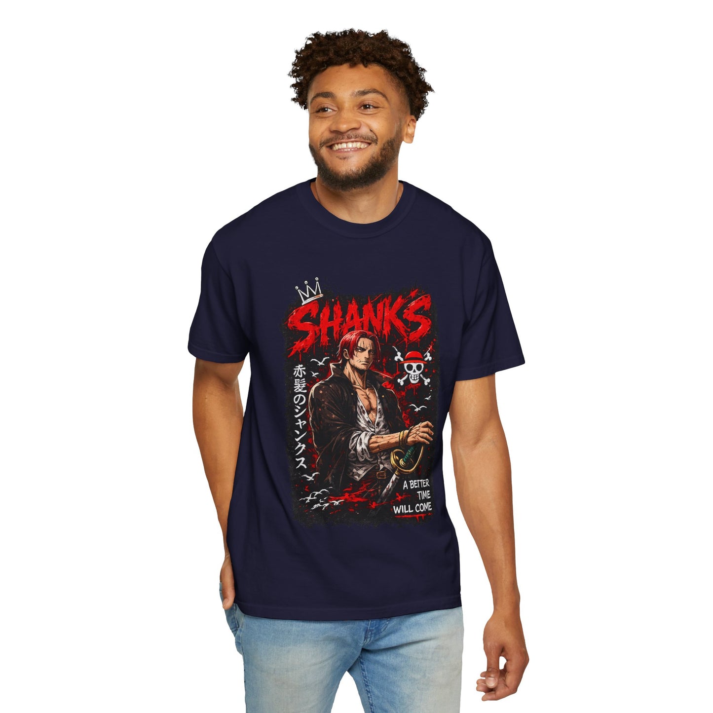 Shanks Anime Pirate Graphic T-Shirt — "A Better Time Will Come"