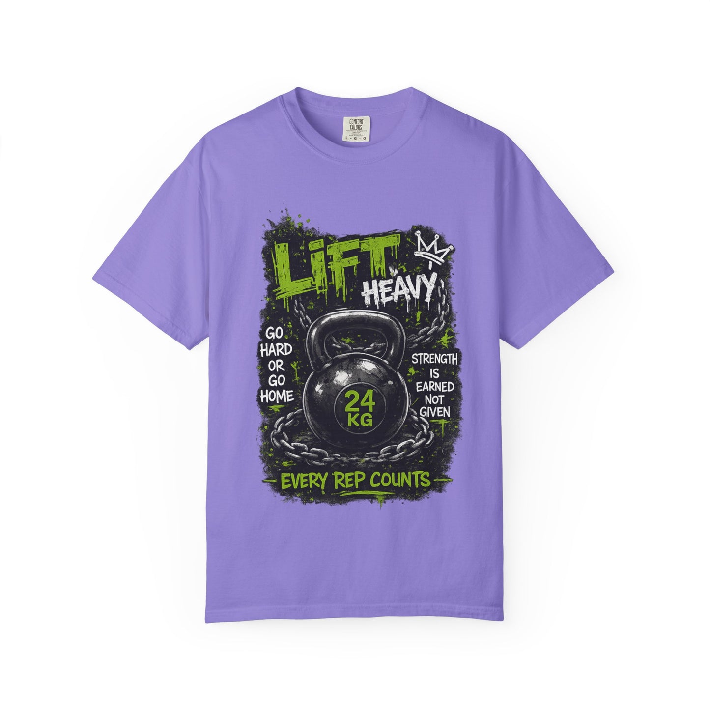 Kettlebell 'Lift Heavy' T-Shirt — Every Rep Counts Gym Tee