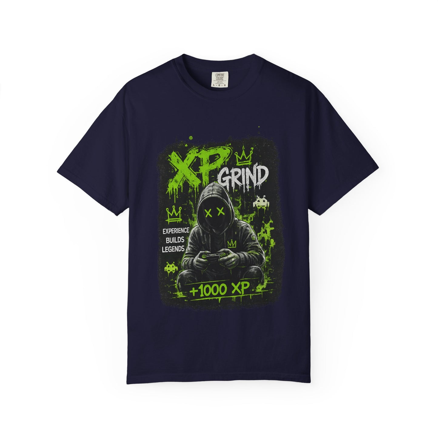 XP Grind Gamer T-Shirt — +1000 XP Hoodie-Style Graphic Tee for Gamers