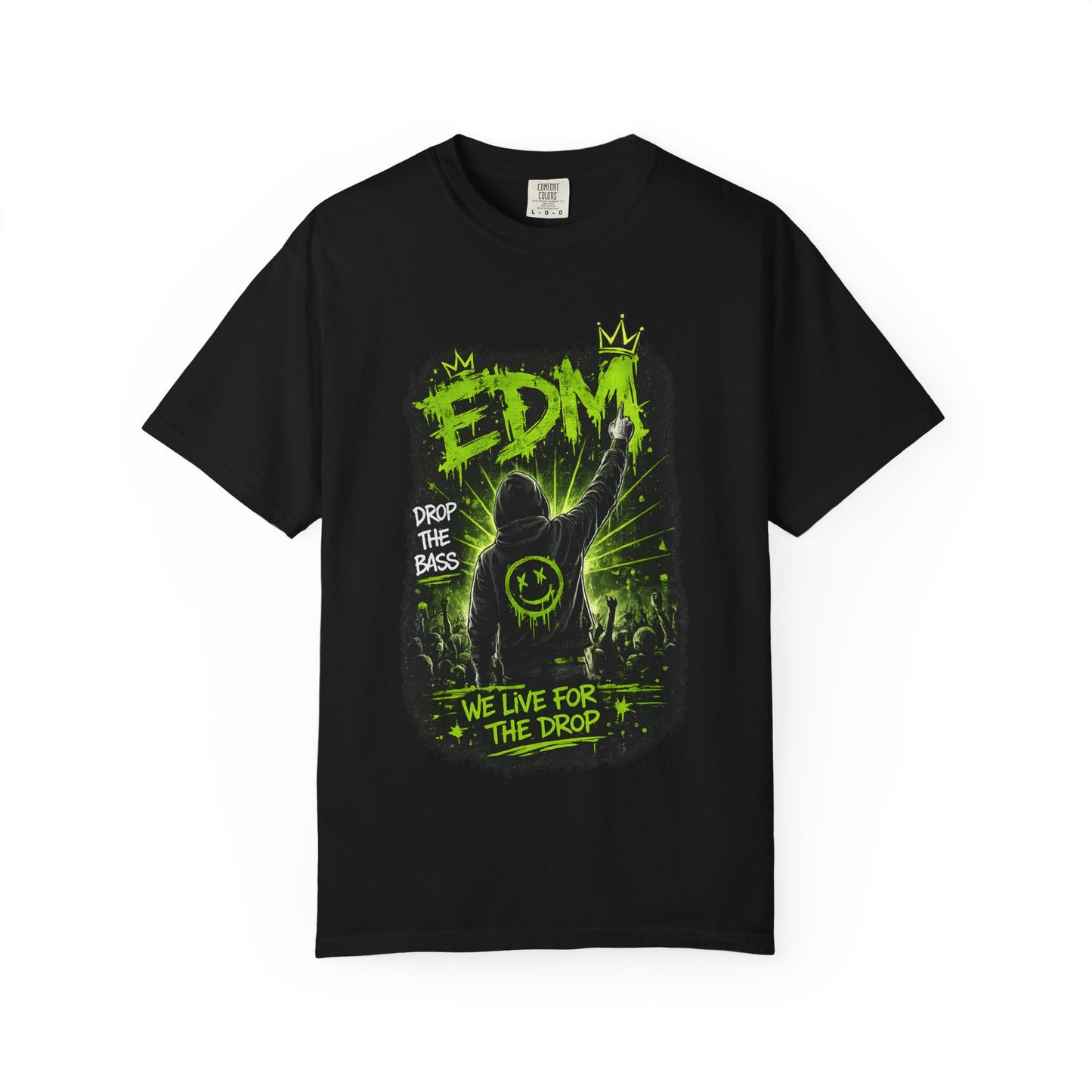 EDM Drop The Bass T-Shirt — 'We Live For The Drop' Neon Rave Tee