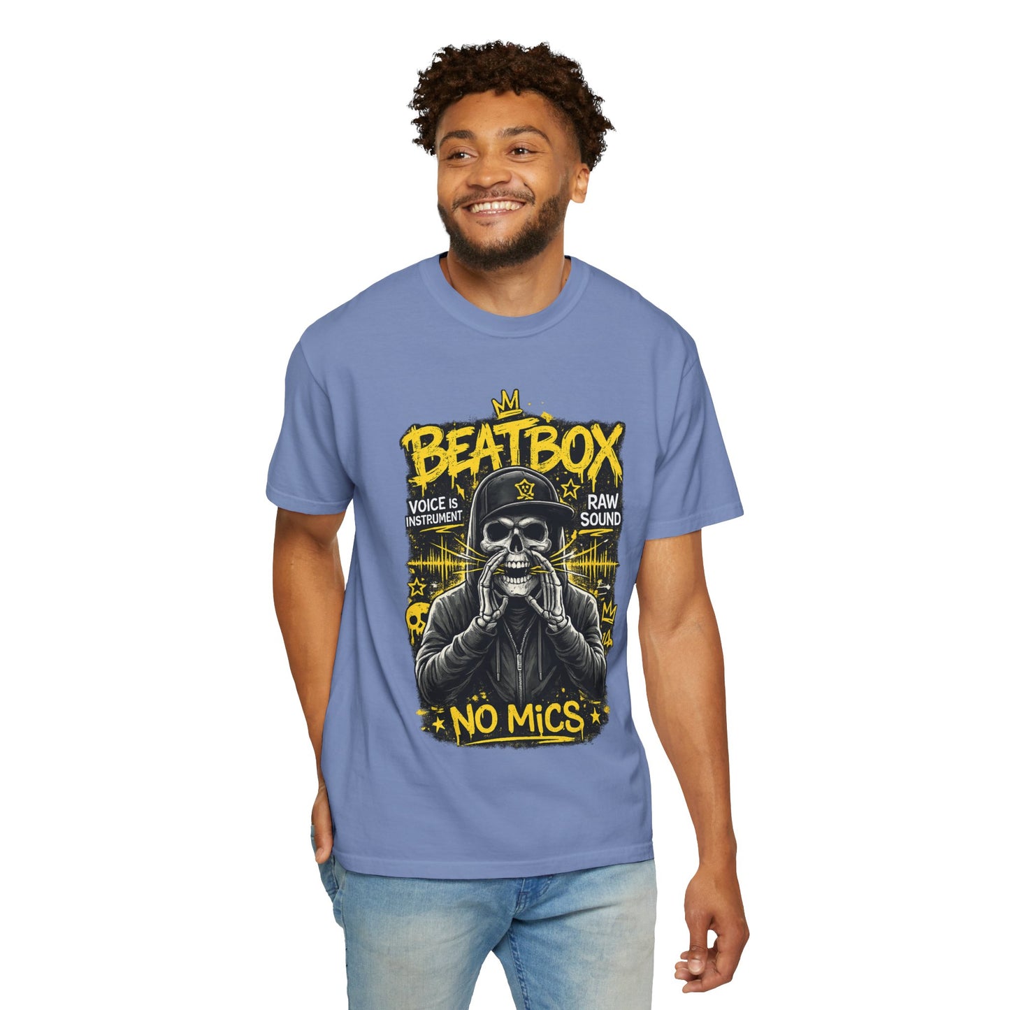 Beatbox No Mics T-Shirt — Skull Vocalist Streetwear Tee