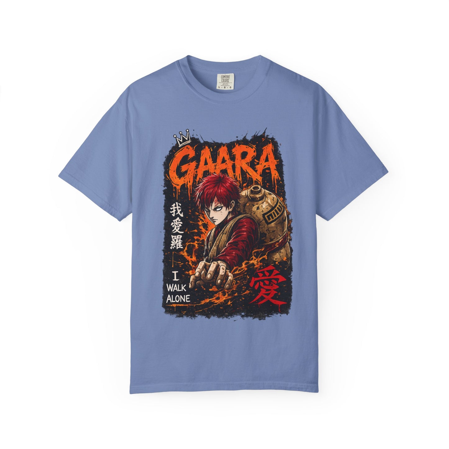 Anime Character Graphic T-Shirt — "I Walk Alone" Gaara Design