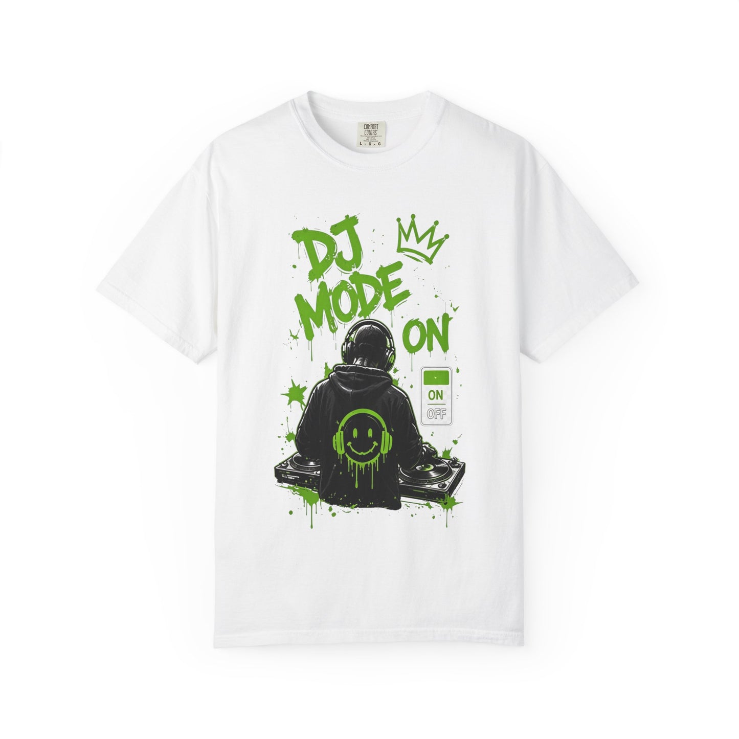 DJ Mode On T-Shirt — Neon Green DJ Graphic Tee