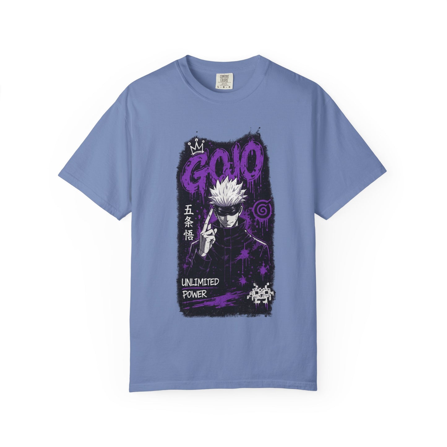 Anime Graphic T-Shirt — "Gojo Unlimited Power" White Tee