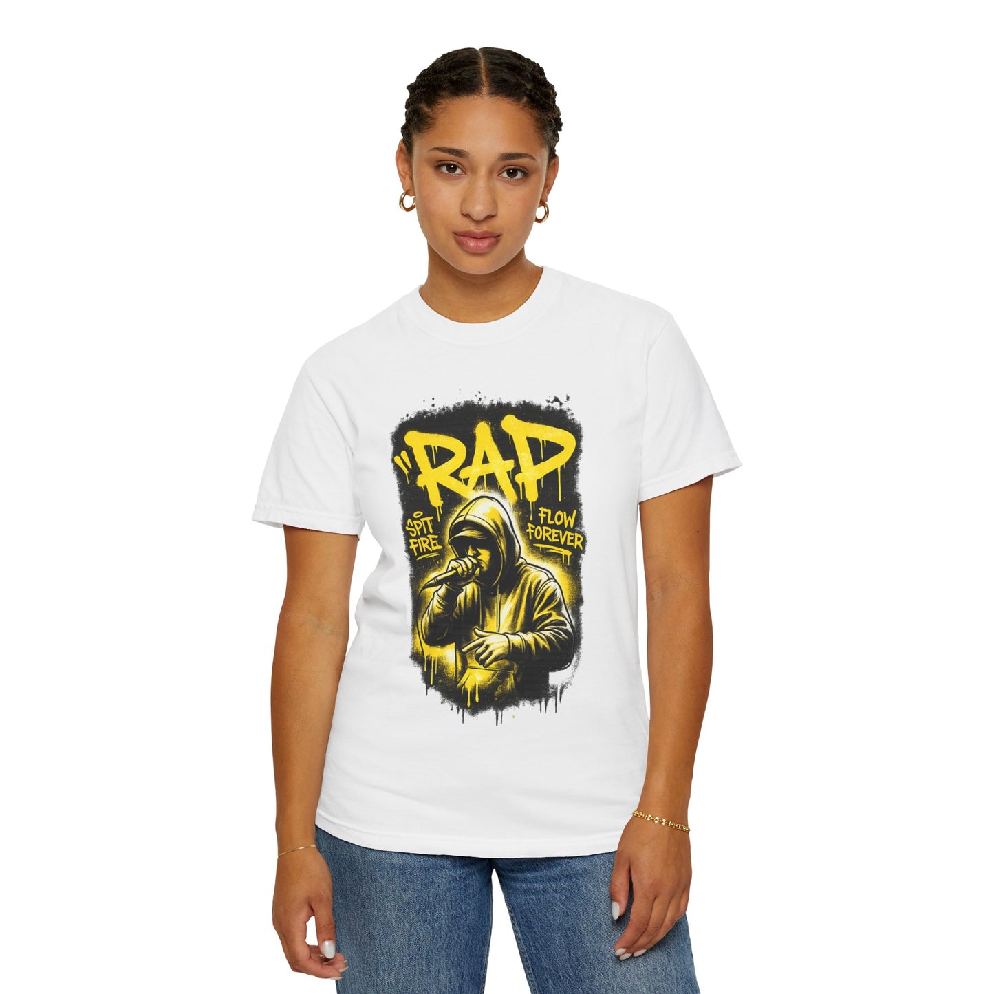 Rap Microphone Graphic T-Shirt — Spit Fire Flow Forever Hip Hop Tee