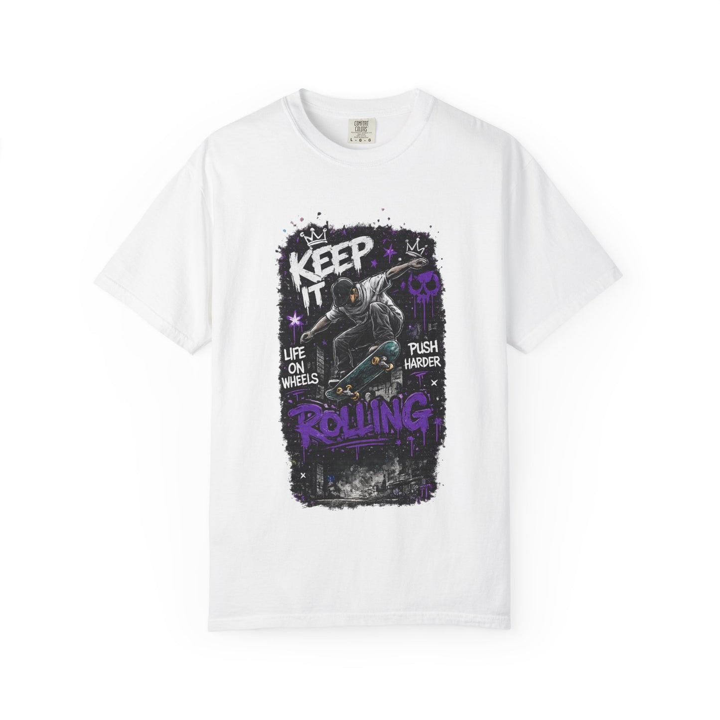 Keep It Rolling Skateboard T-Shirt — "Keep It Rolling" Graphic Tee