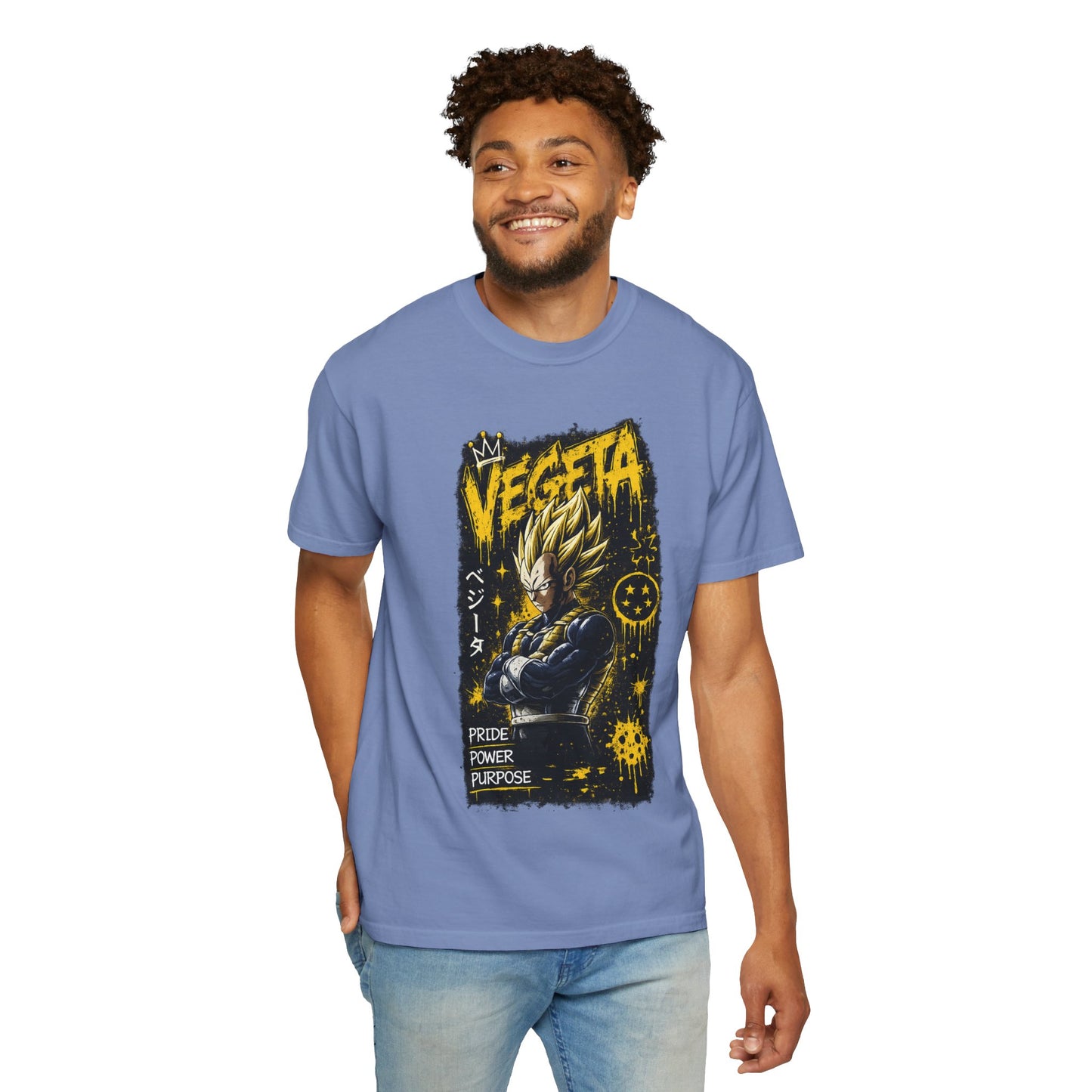 Vegeta Graphic T-Shirt — Pride Power Purpose Anime Tee