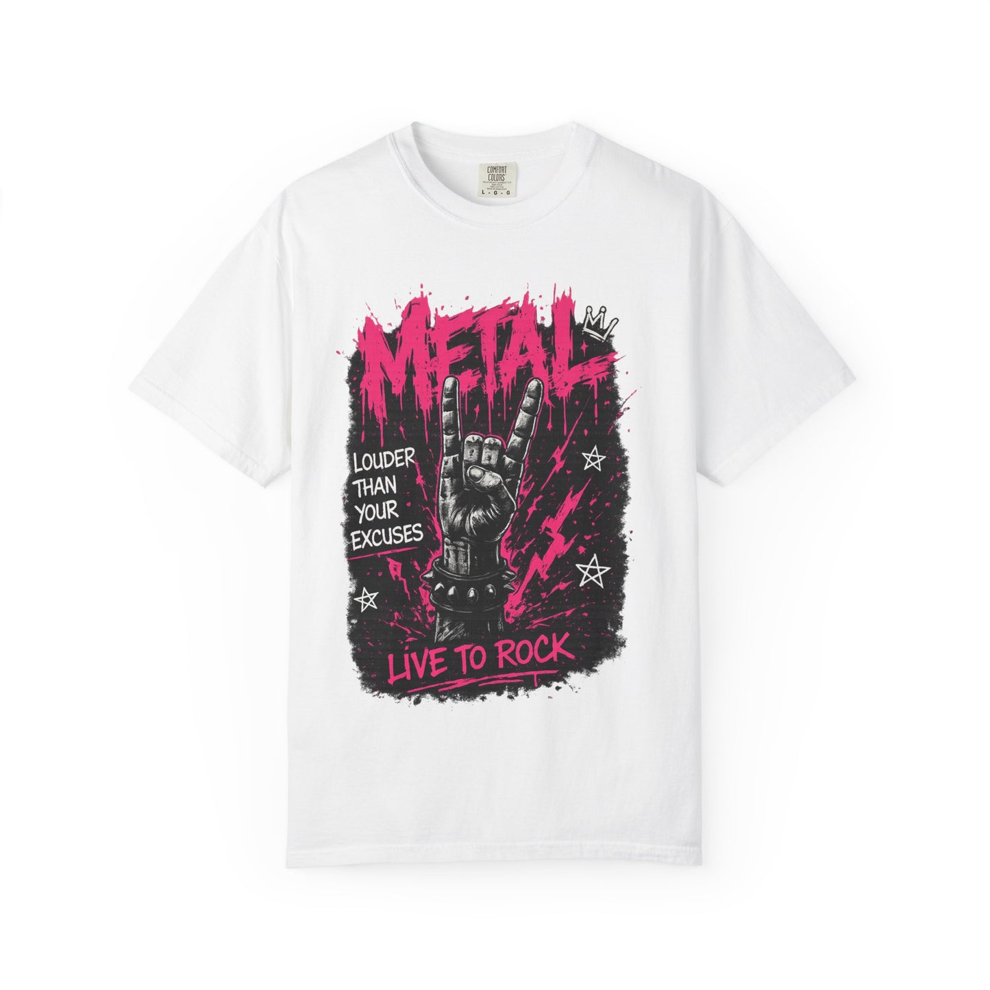 Metal "Live to Rock" T-Shirt — Louder Than Your Excuses Music Graphic Tee