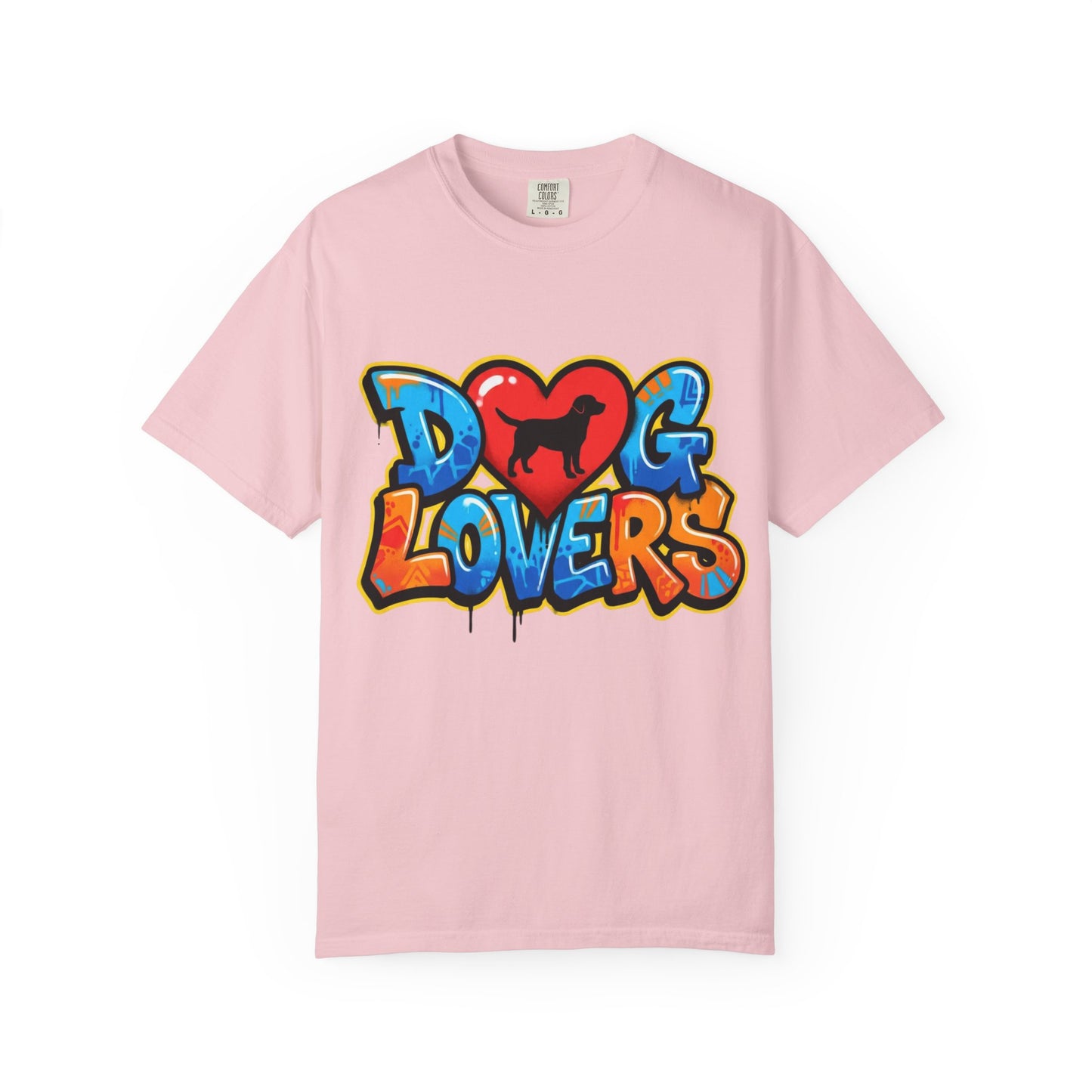 Dog Lovers Graffiti T-Shirt — Heart & Silhouette Pet Lover Tee