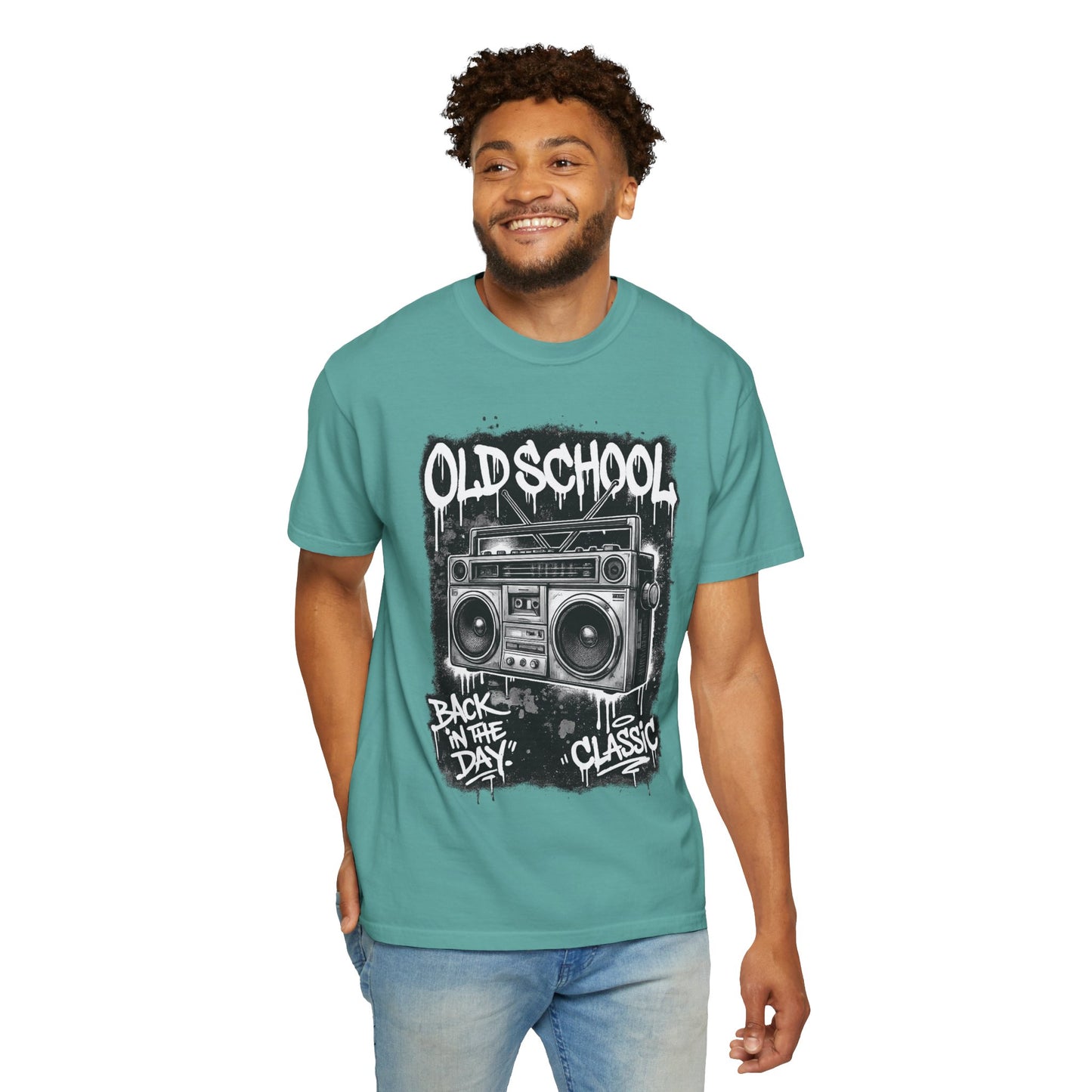 Old School Boombox T-Shirt — "Back in the Day" Vintage Hip Hop Graphic Tee