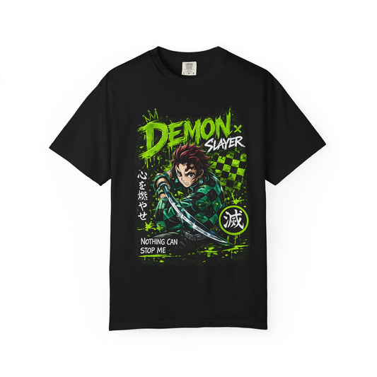 Demon Slayer Graphic T-Shirt — 'Nothing Can Stop Me' Anime Hero Tee