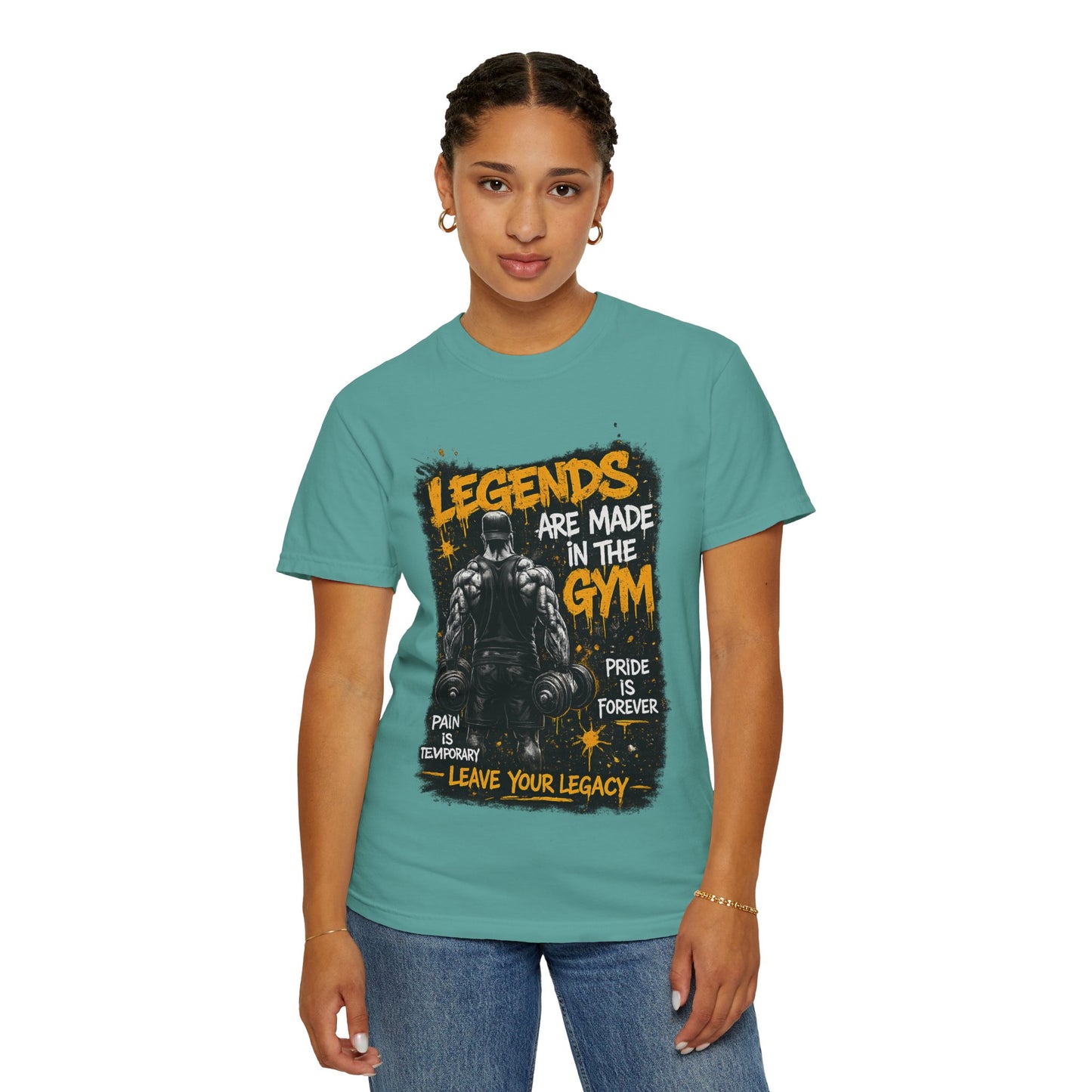 Legends Are Made in the Gym T-Shirt — Motivational Weightlifting Tee