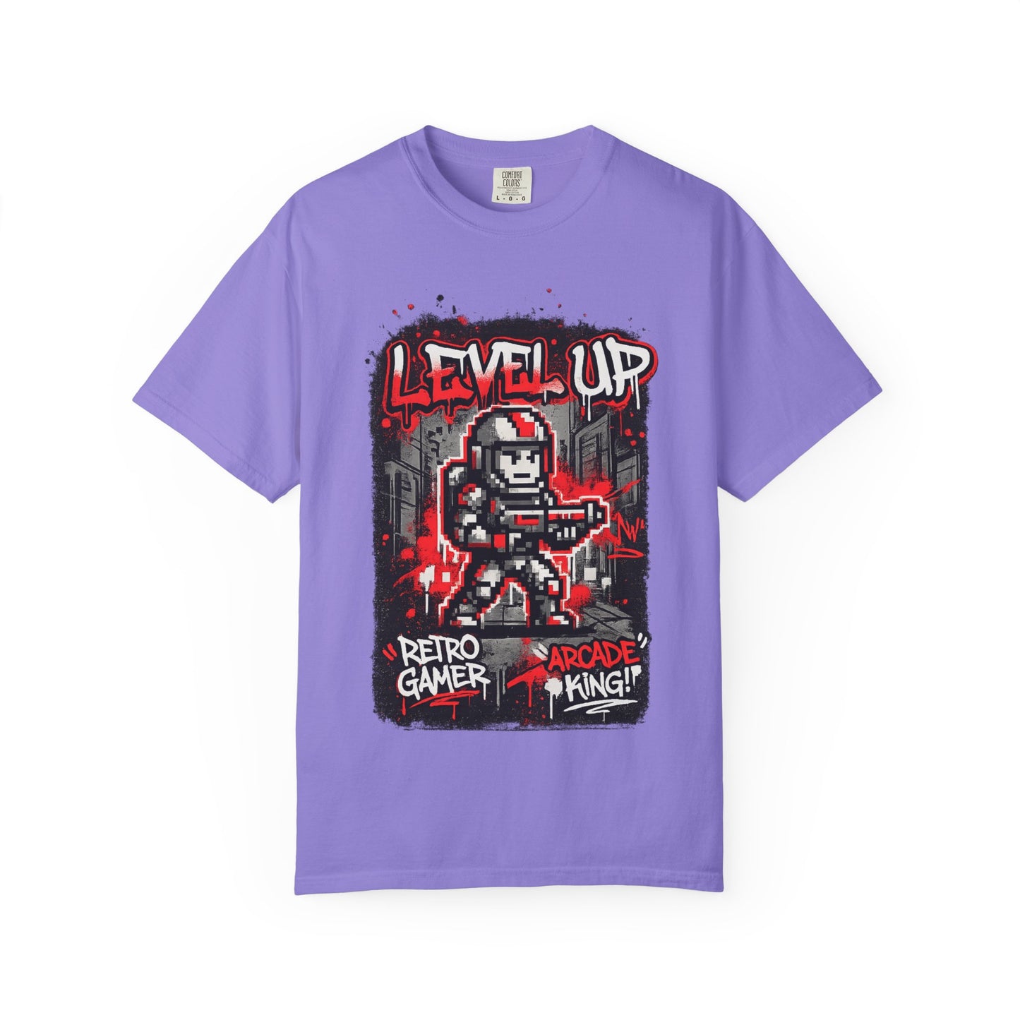 Level Up Retro Gamer T-Shirt — Arcade King Pixel Shooter Tee