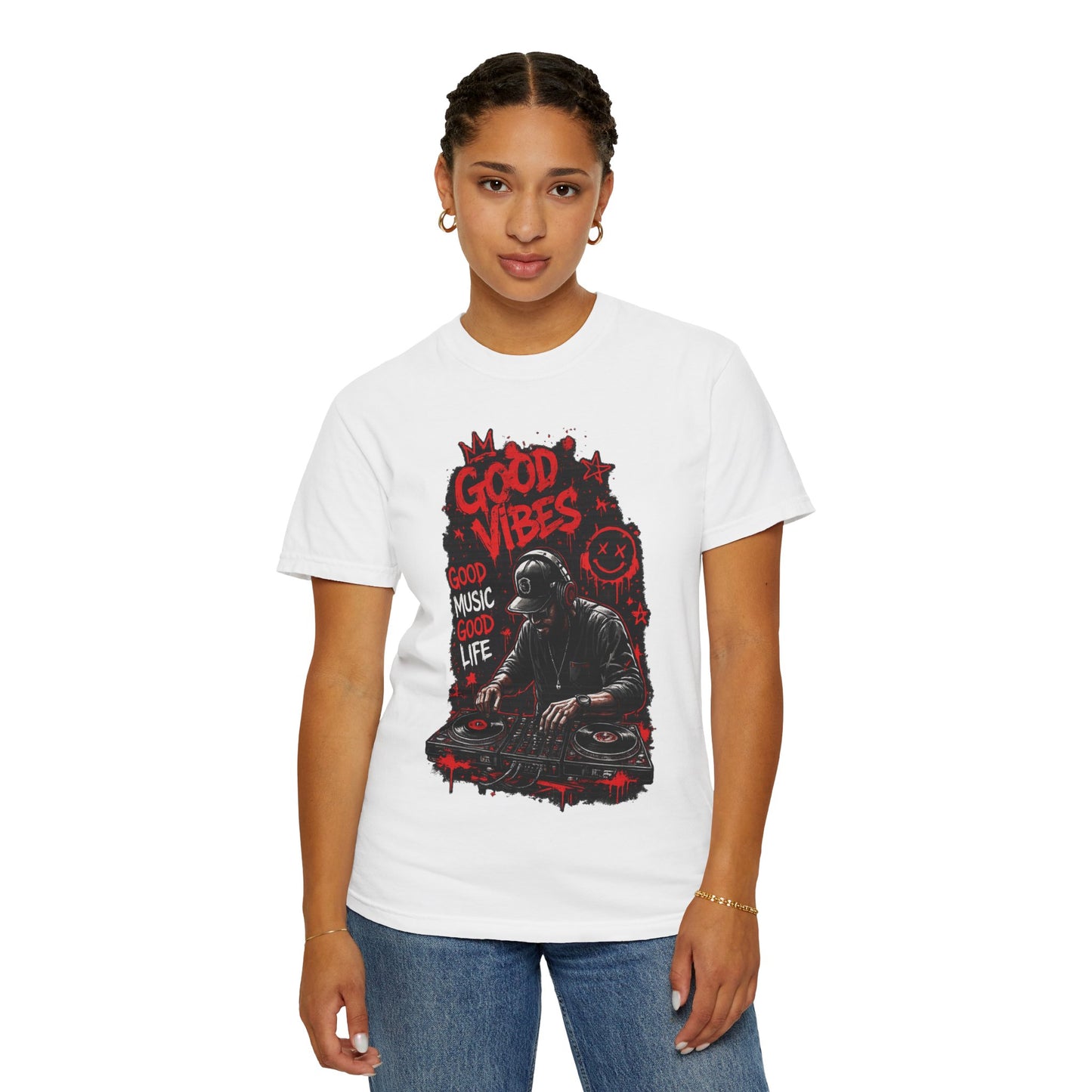 Good Vibes DJ T-Shirt — 'Good Music Good Life' Graphic Tee