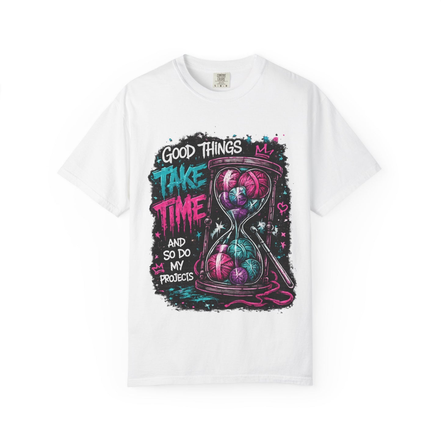 Motivational Hourglass T-Shirt — "Good Things Take Time" Graphic Tee