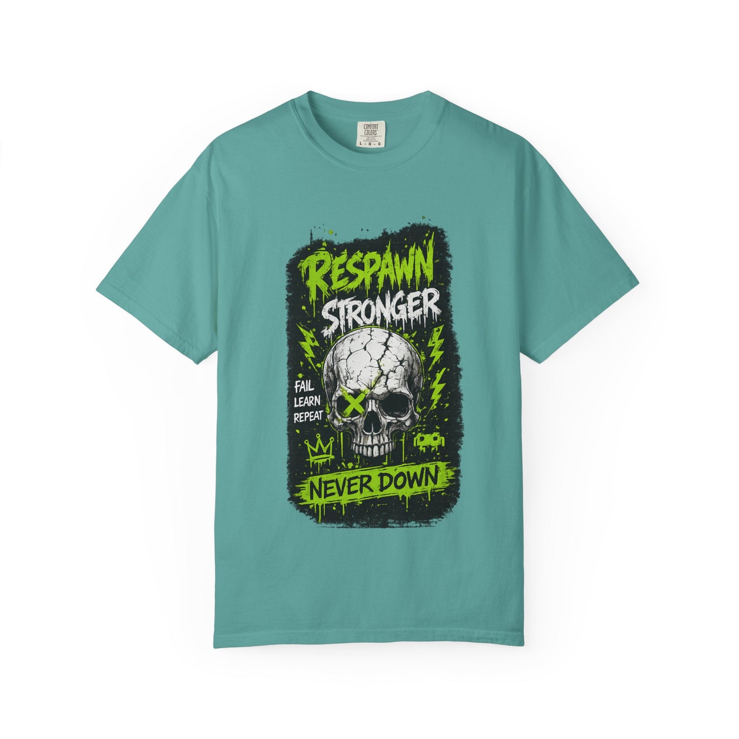 Respawn Stronger Skull T-Shirt — Never Down Gamer Graphic Tee