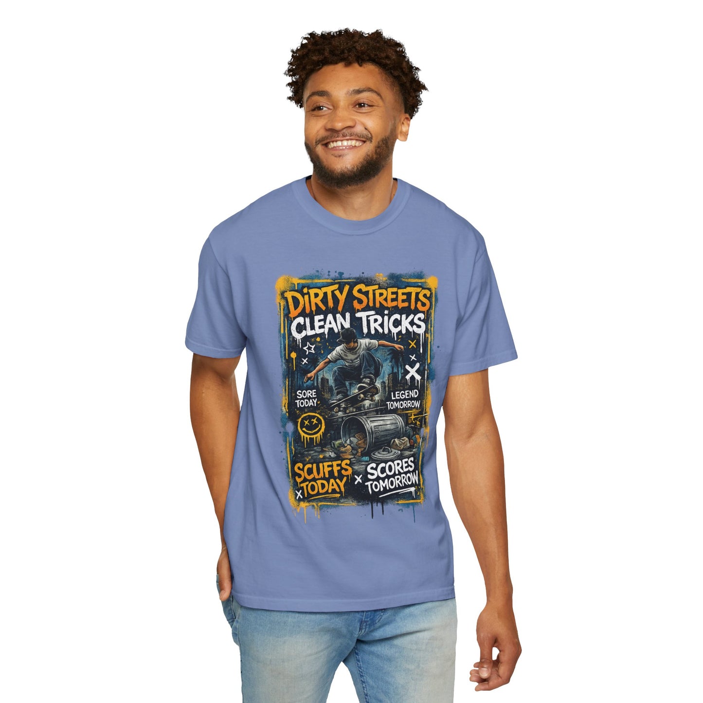 Dirty Streets, Clean Tricks Skate T-Shirt — Scuffs Today, Scores Tomorrow