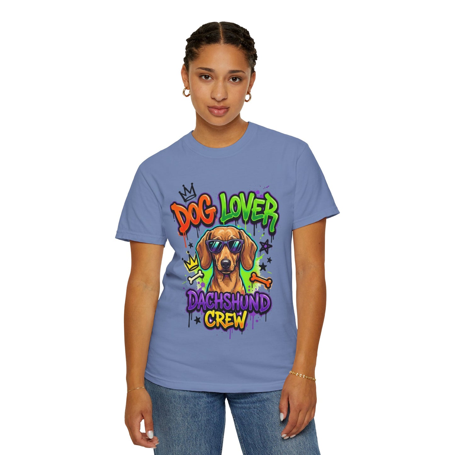 Dachshund Crew Dog Lover T-Shirt — Retro Graffiti Wiener Dog Tee