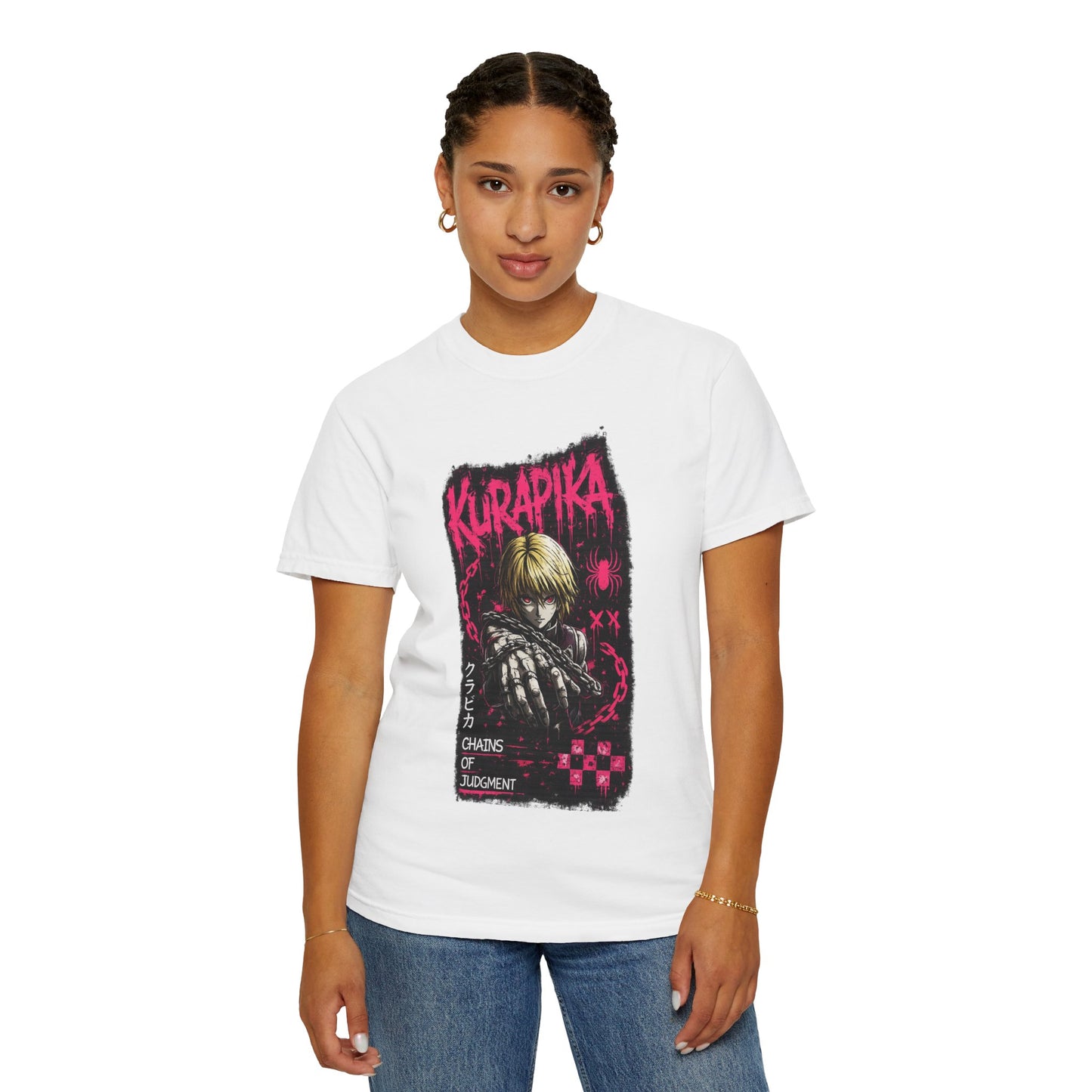 Kurapika Graphic T-Shirt — Anime Thriller 'Chains of Judgment' Tee