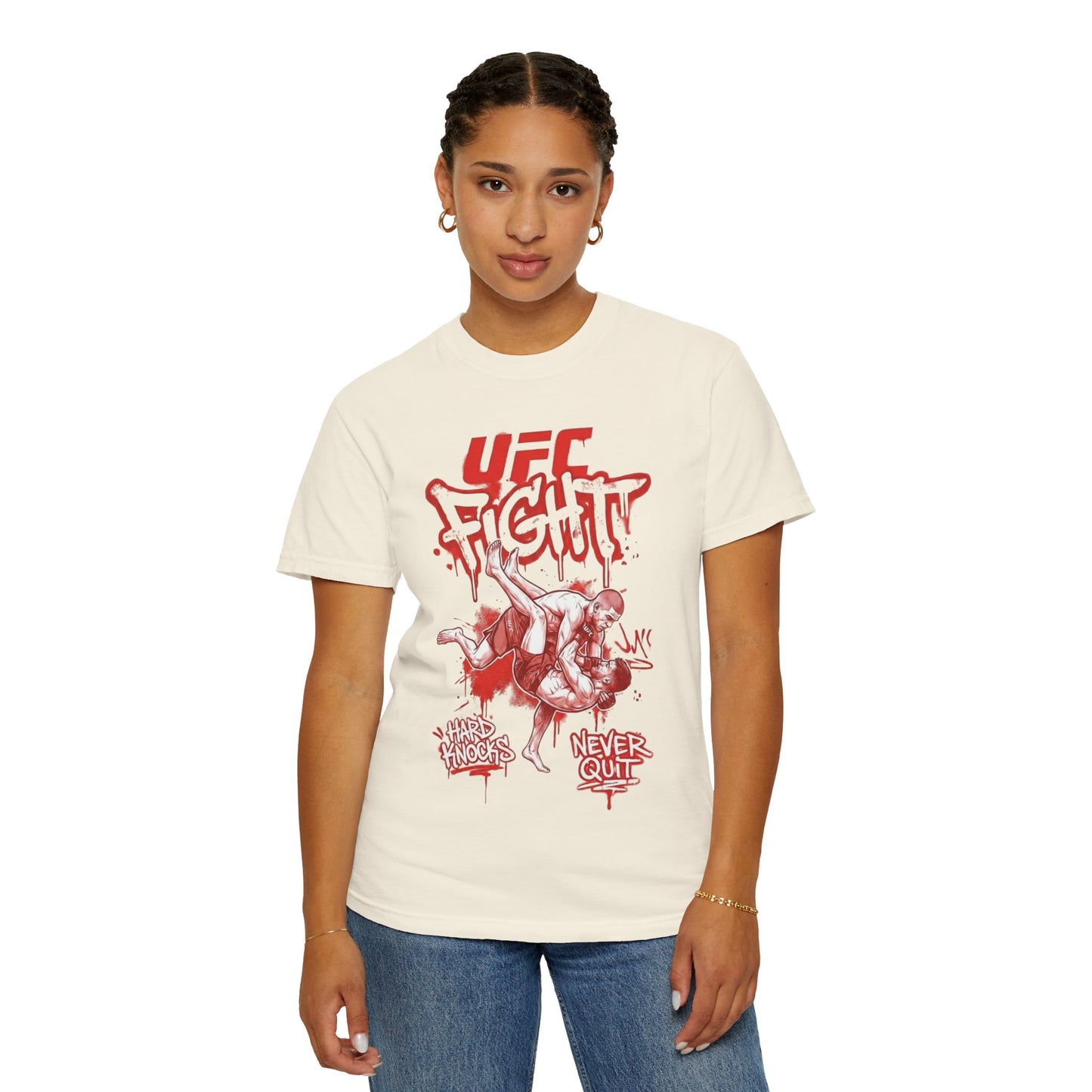 UFC Fight T-Shirt — 'Never Quit' MMA Graphic Tee