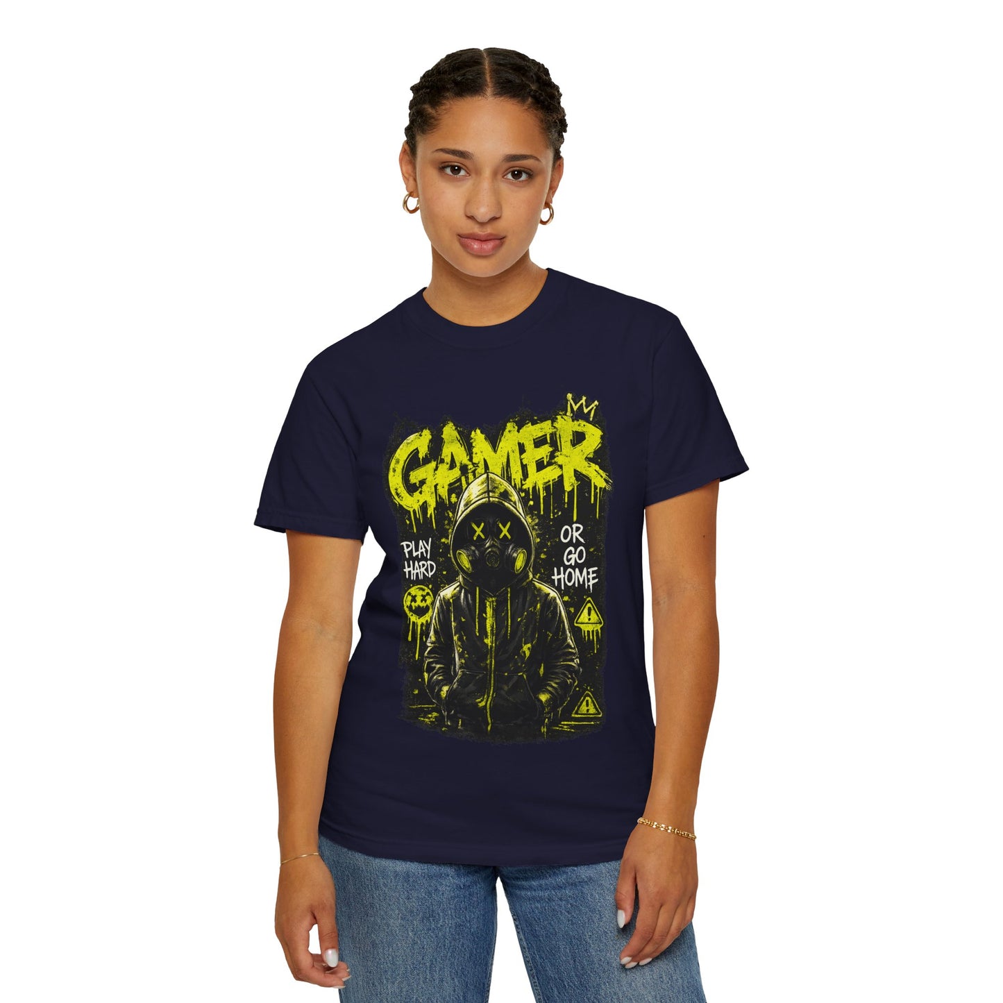 Gamer Graphic T-Shirt — "Play Hard or Go Home" Neon Streetwear