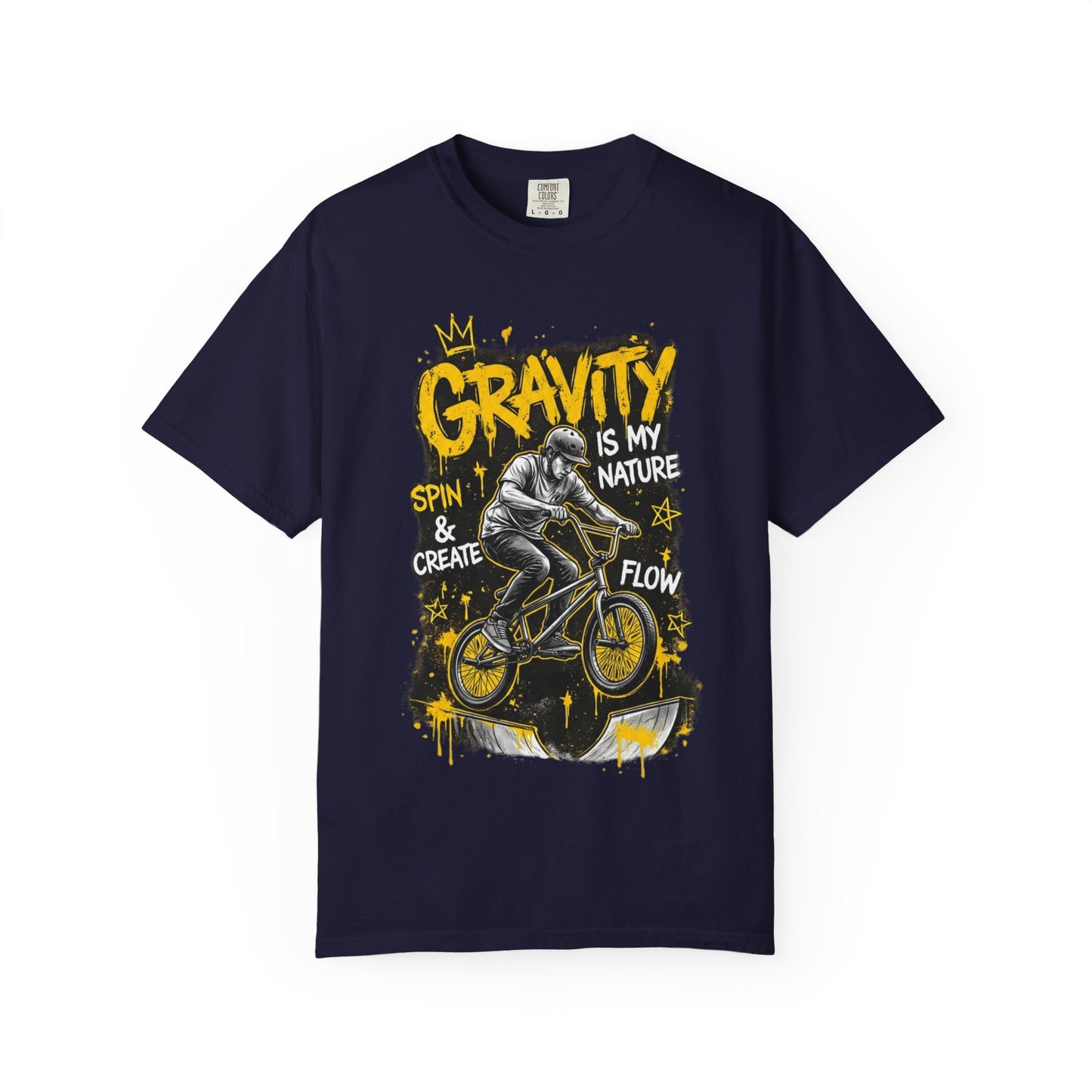 Gravity Is My Nature BMX T-Shirt — Spin, Create & Flow Graphic Tee