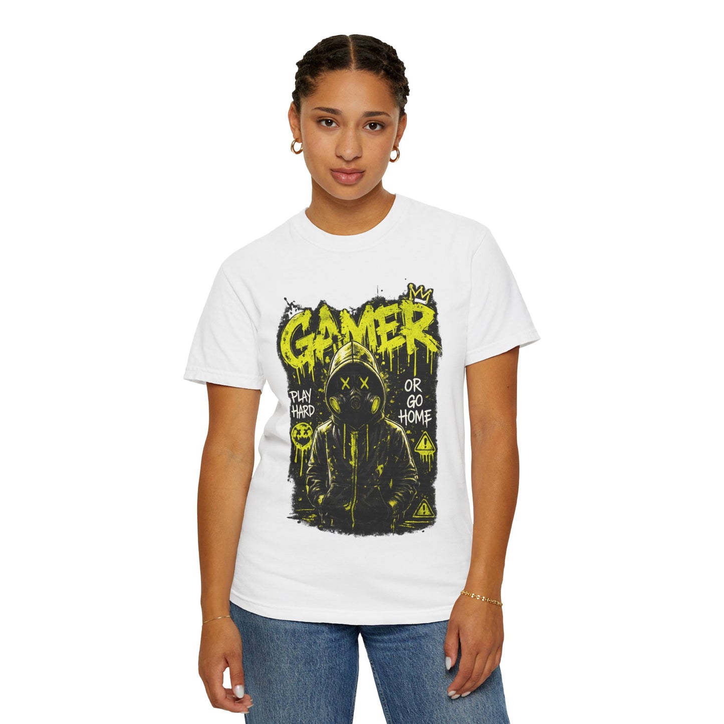 Gamer Graphic T-Shirt — "Play Hard or Go Home" Neon Streetwear