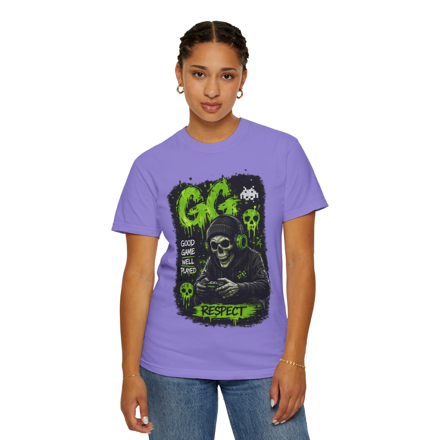 GG Respect Skull Gaming T-Shirt — "Good Game, Well Played" Graphic Tee