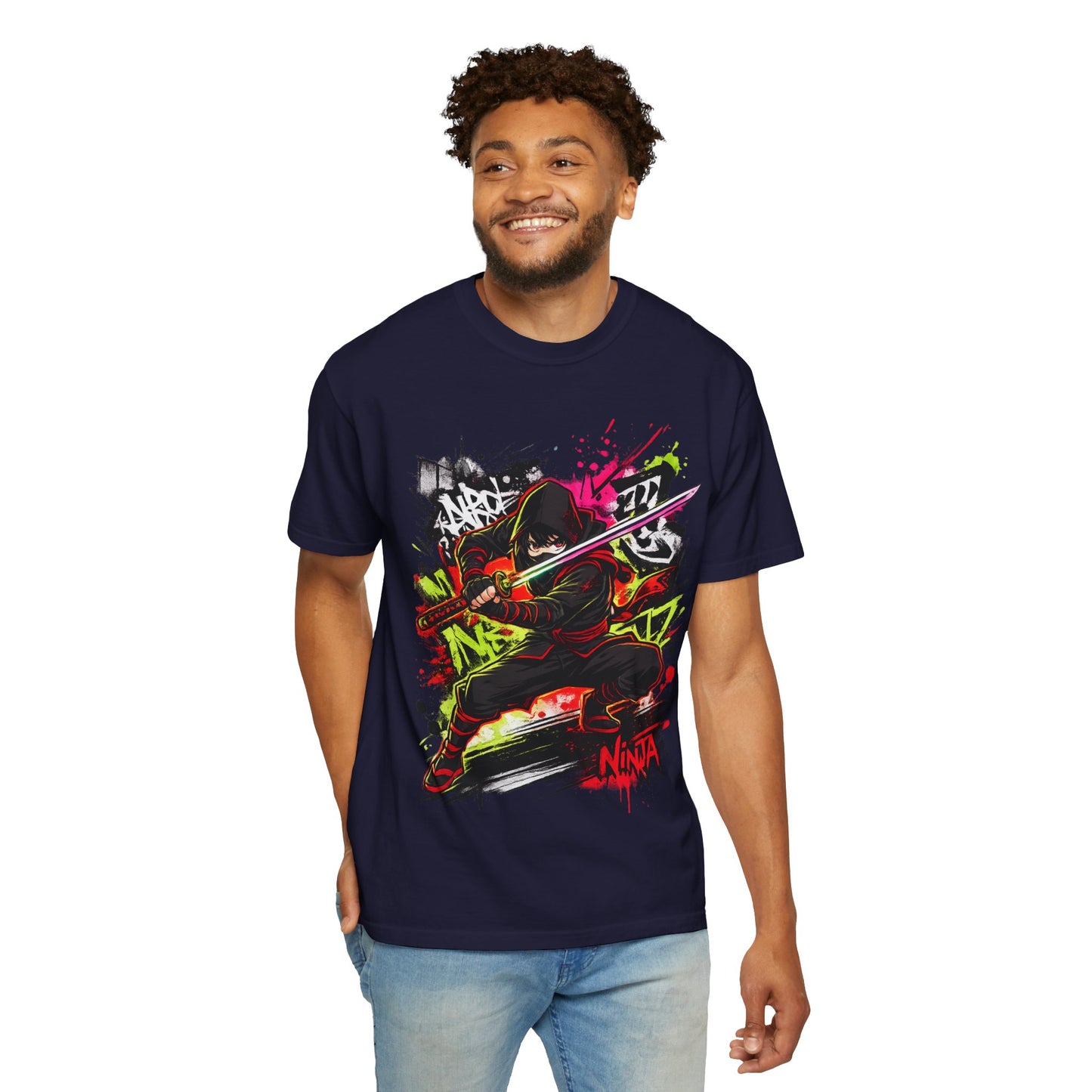 Ninja Graffiti Art T-Shirt – Urban Street Samurai Graphic Tee