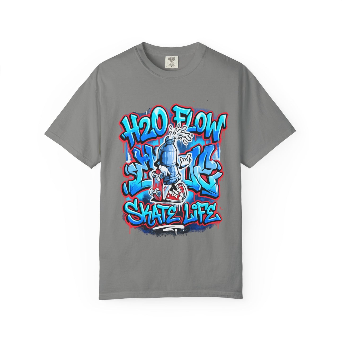 H2O Flow Skate Life T-Shirt | Graffiti Soda Can Skateboard Design
