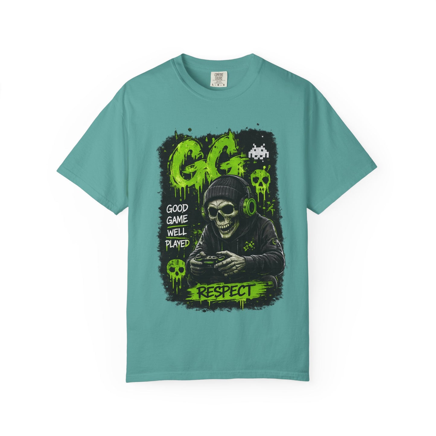GG Respect Skull Gaming T-Shirt — "Good Game, Well Played" Graphic Tee