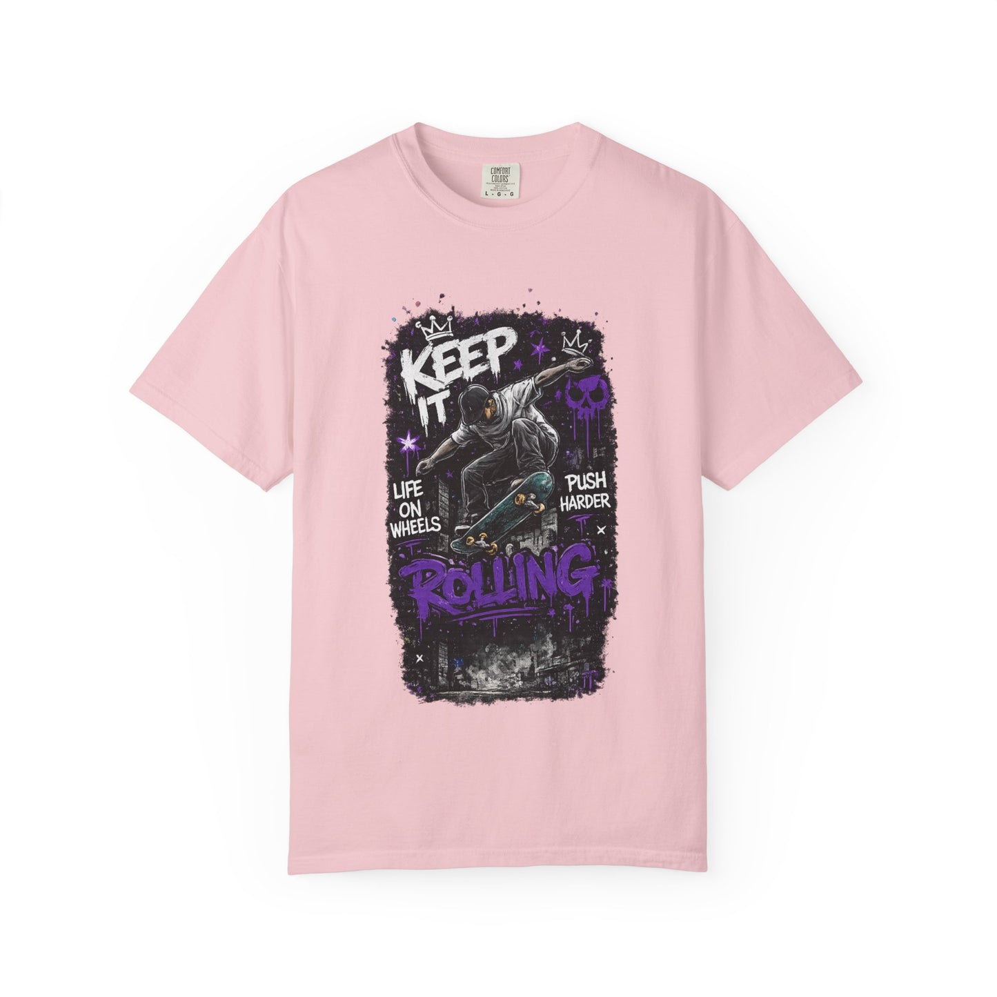 Keep It Rolling Skateboard T-Shirt — "Keep It Rolling" Graphic Tee