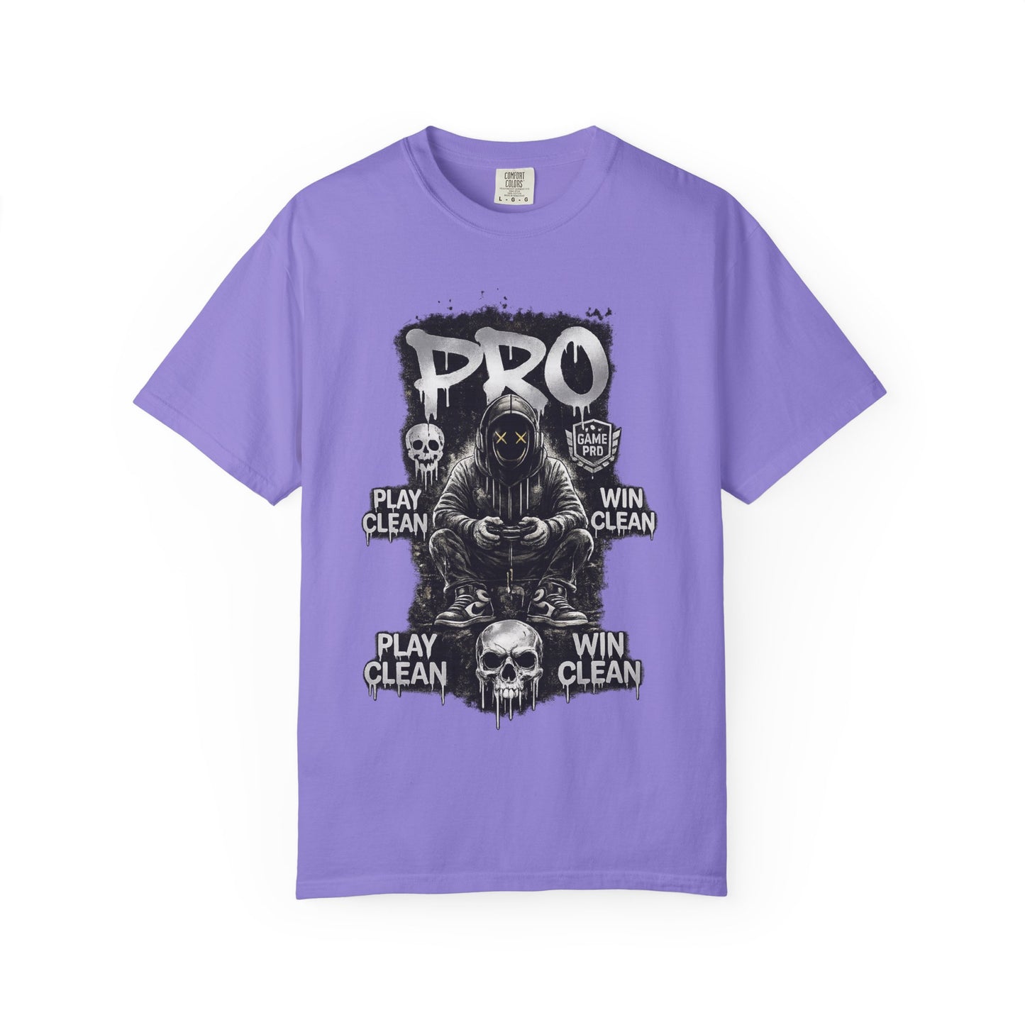 Pro Gamer Grim Reaper T-shirt | Play Clean Win Clean, Skull Controller Design