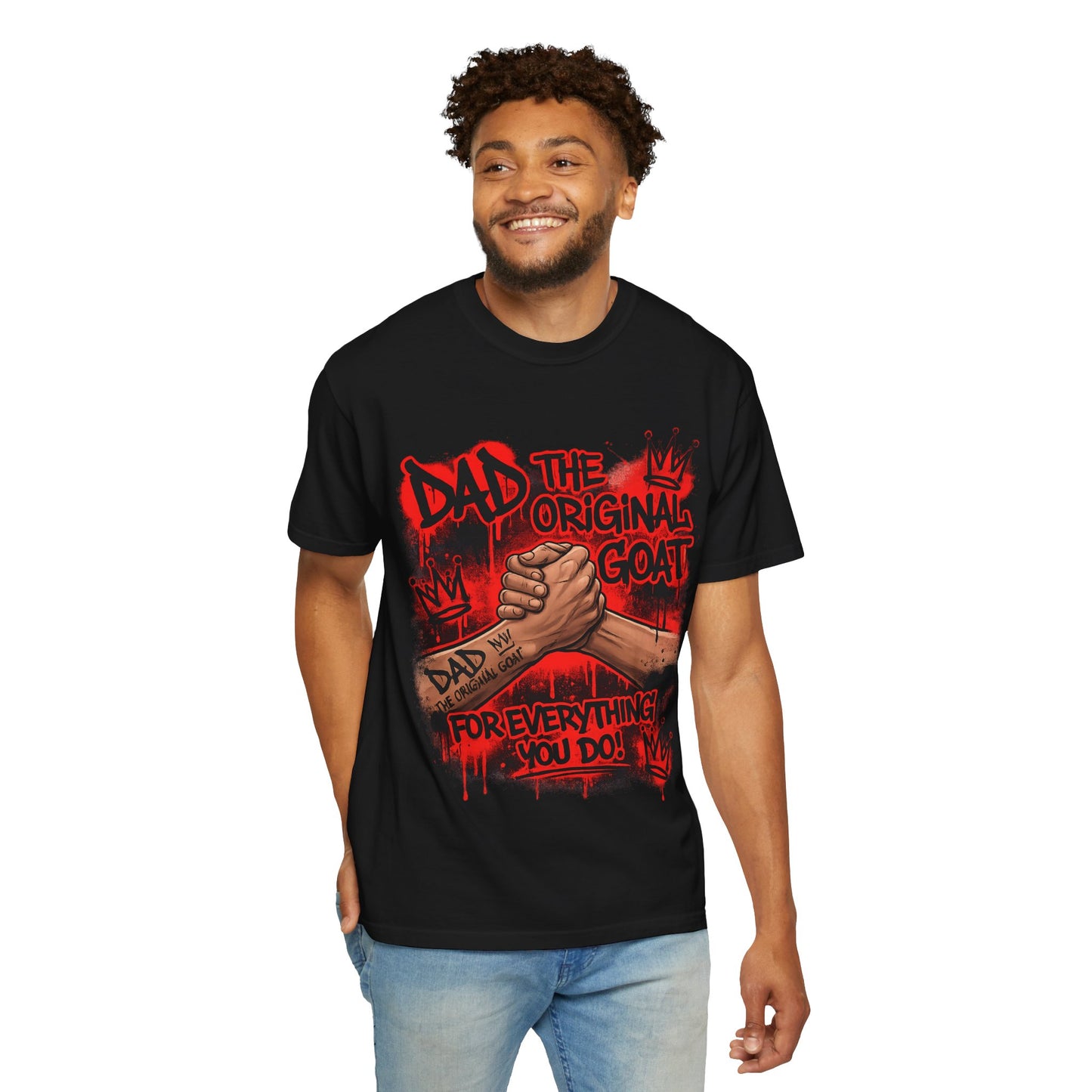 The Original GOAT Dad T-Shirt | Arm Wrestle Graphic Fathers Day Shirt