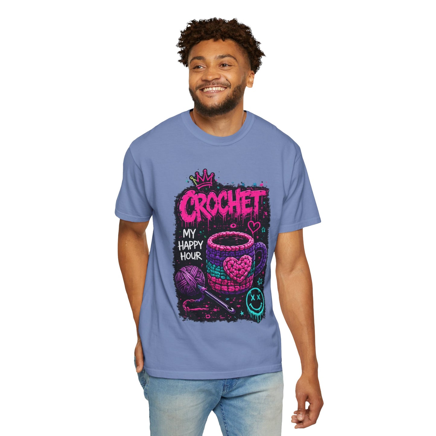 Crochet My Happy Hour T-Shirt — Funny Crochet Lover Tee