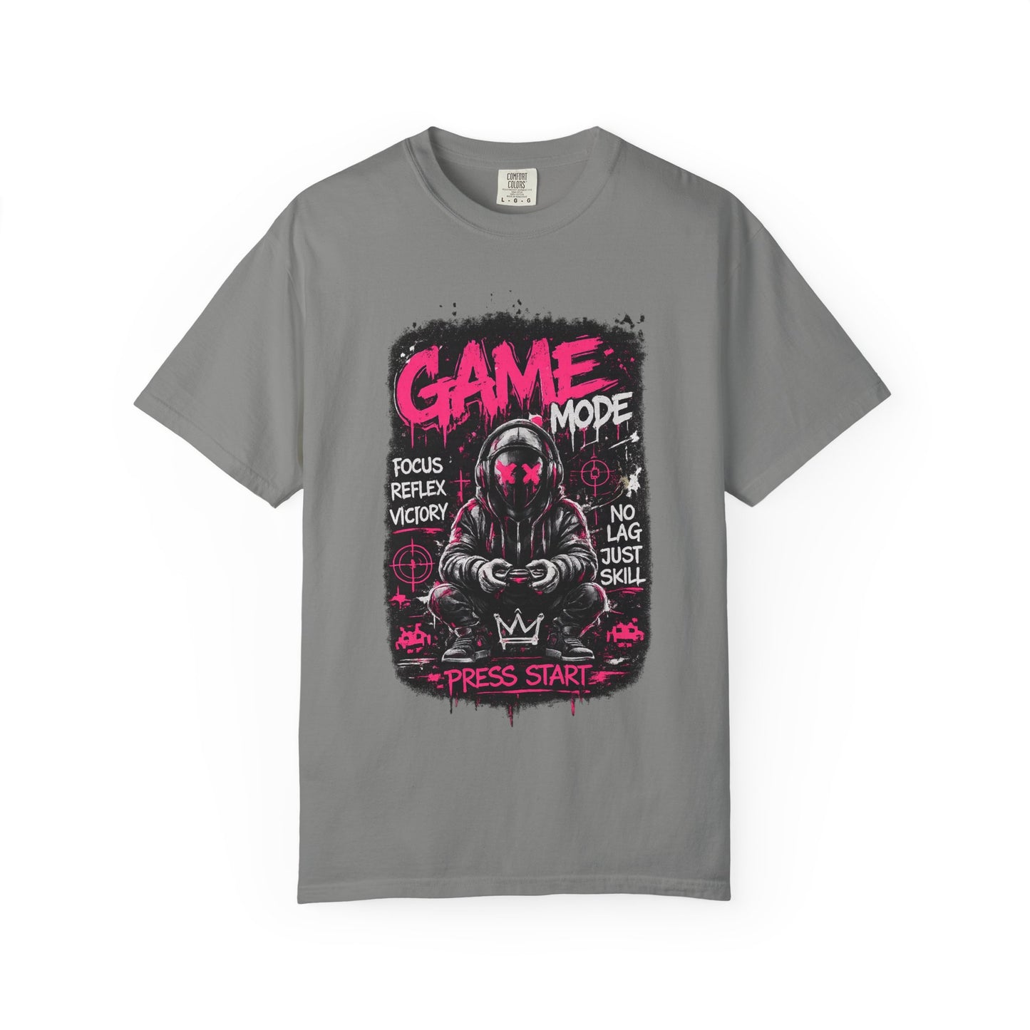 Game Mode Gamer Skull joystick graphic T-Shirt | Press Start gaming design