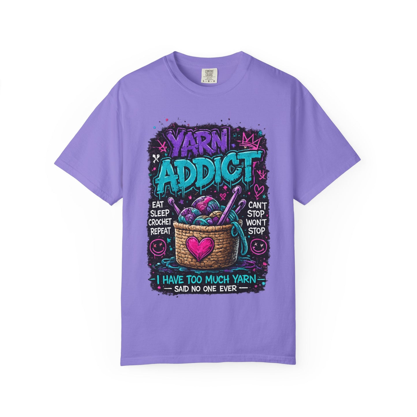 Yarn Addict T-Shirt — Funny Knitting & Crochet Gift Tee